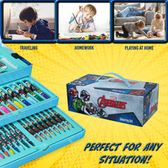 Marvel Art Case for Kids Avengers-themed design on the case sparks imaginative art sessions.