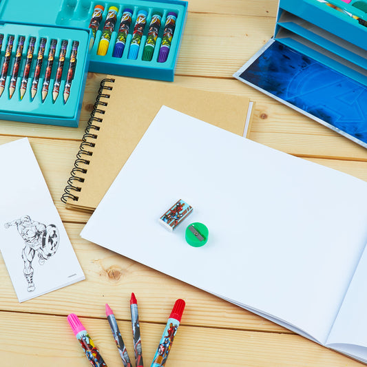 Marvel Art Case for Kids includes pencils ready for bold sketches.