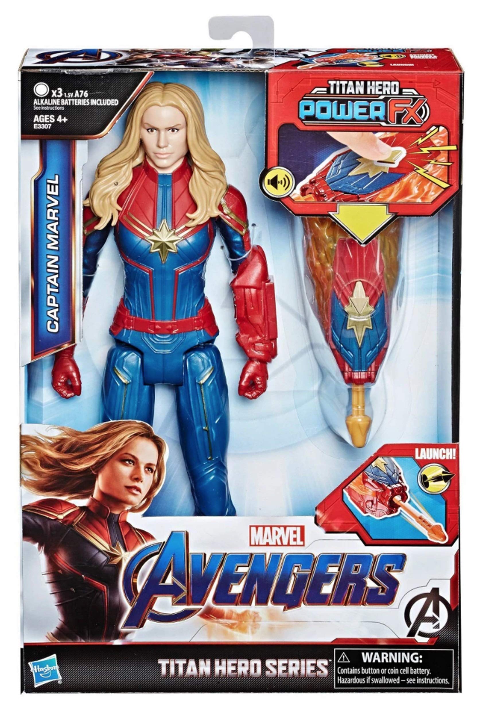 Marvel Captain Marvel figure with movie-inspired design for display.