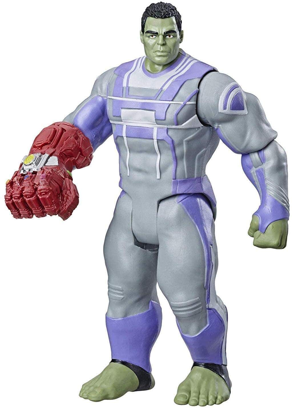 Marvel Avengers Endgame Hulk Deluxe figure, front view, poseable joints for action poses.