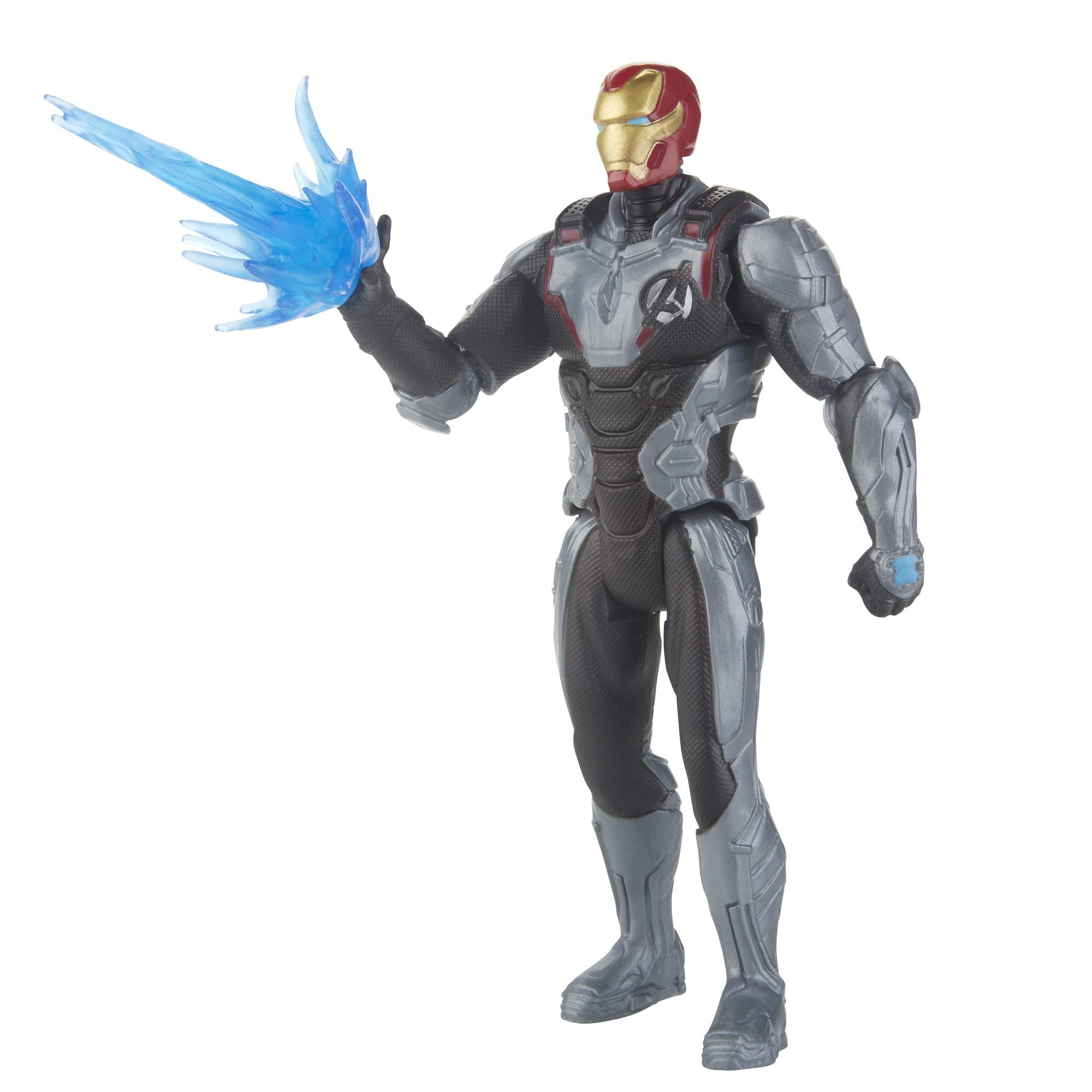 Poseable Iron Man figure with articulated limbs for dramatic poses.
