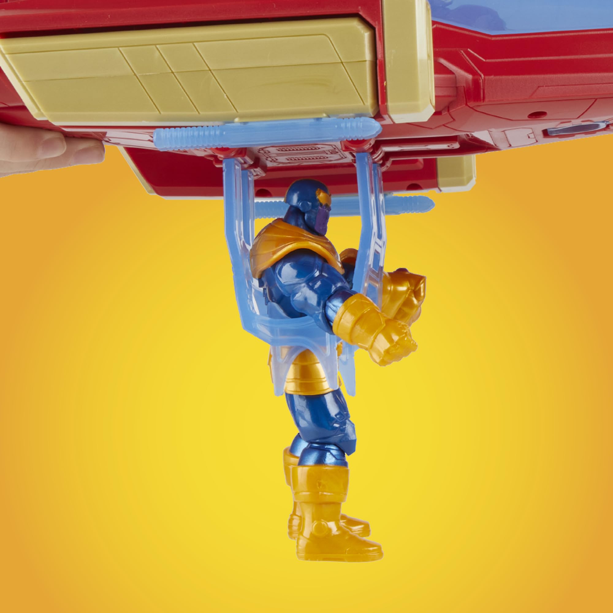 4-inch scale Iron Man figure pairs with the jet for display
