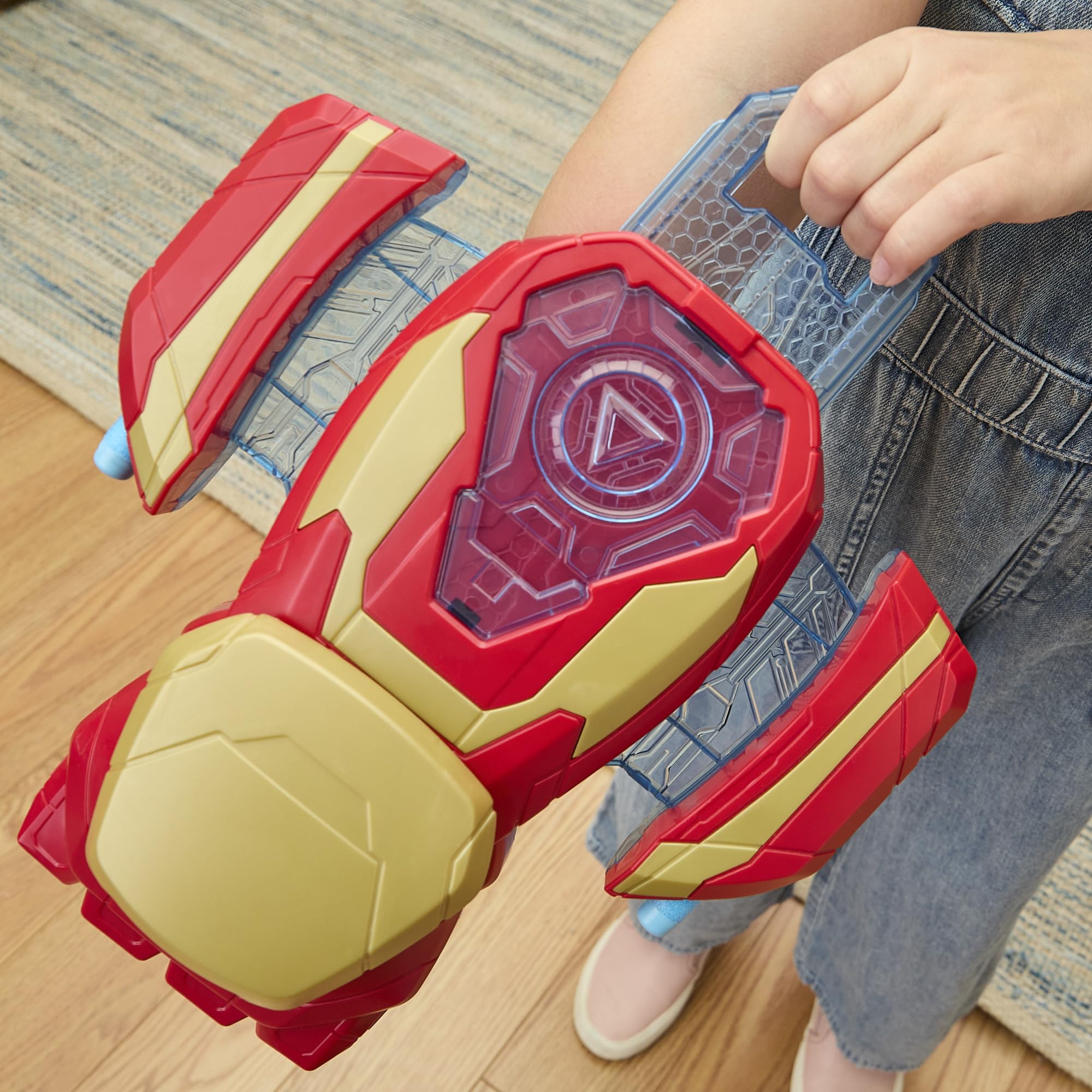 Marvel Avengers Iron Man Arc Blaster side shot shows portable play