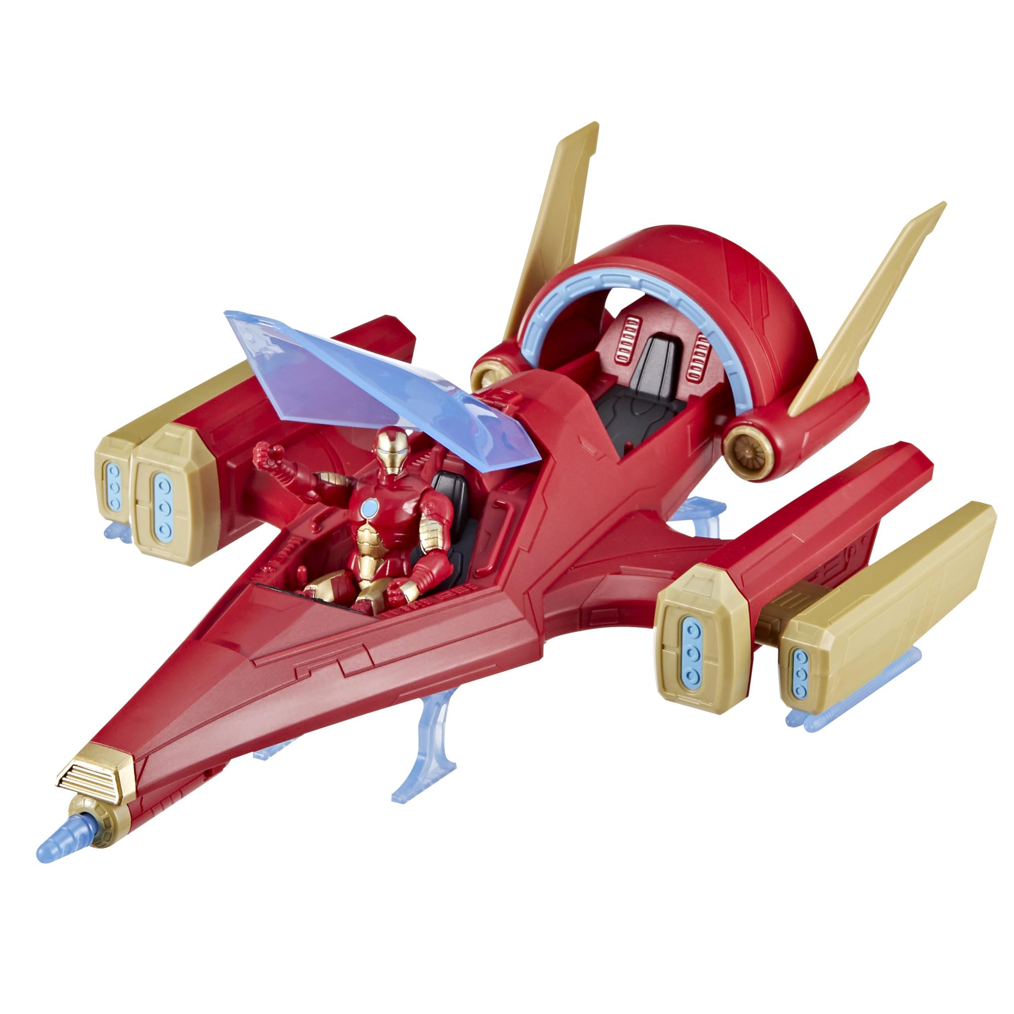 Marvel Iron Man repulsor blast battle jet ready for action-packed play
