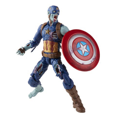 Marvel Avengers Legends Series zombie Captain America costume details support dynamic poses.
