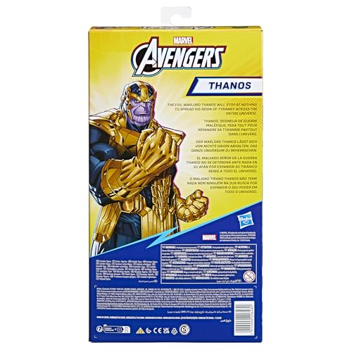 Marvel Avengers Thanos Deluxe figure in a dynamic action pose for storytelling.