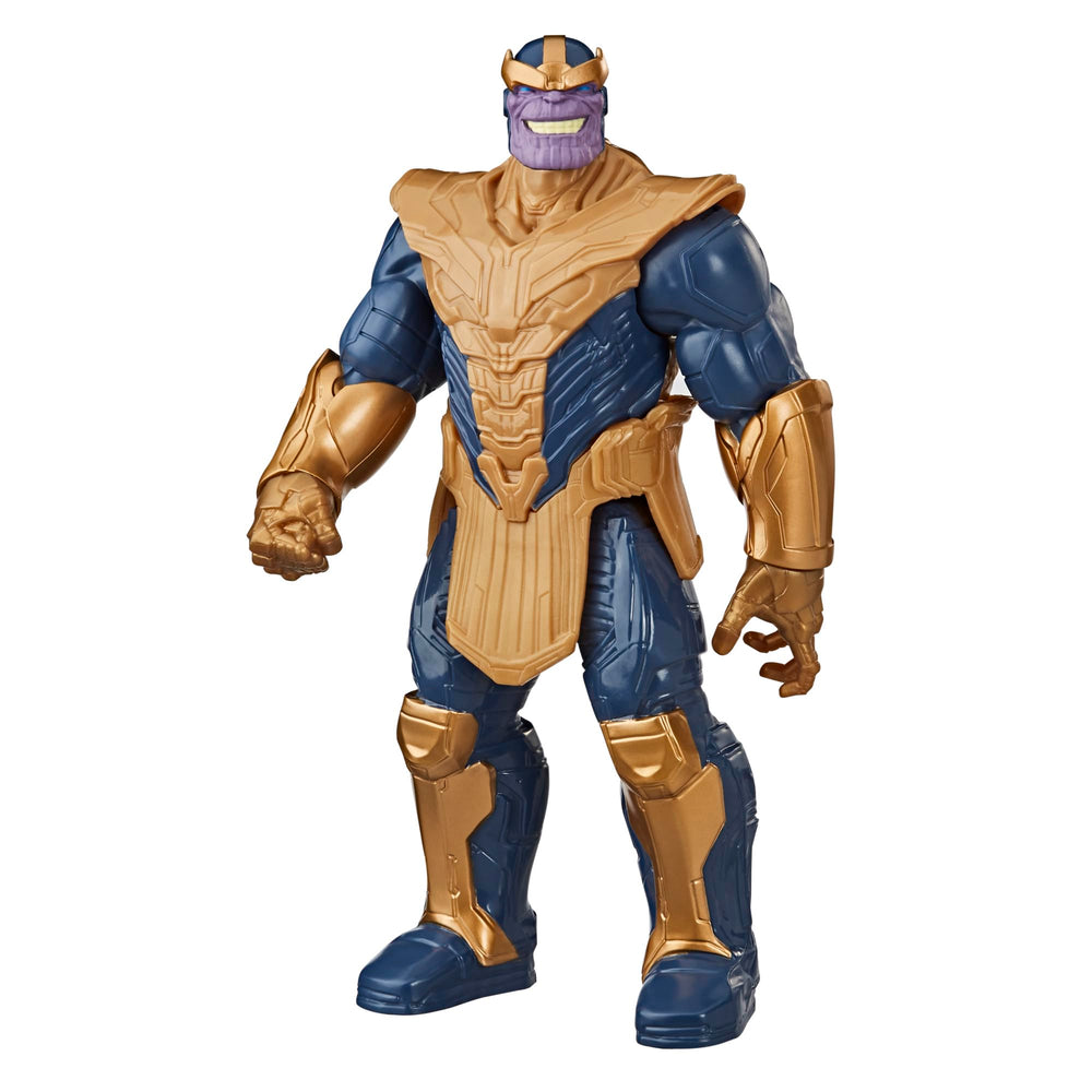 Marvel Avengers Thanos Deluxe figure front view with posable limbs for dynamic play.