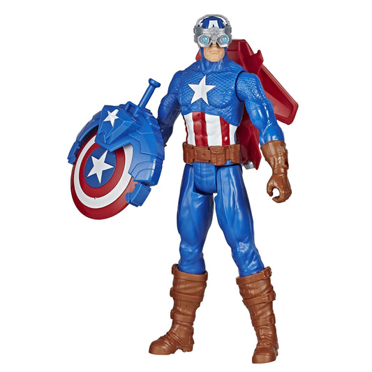 Marvel Captain America Titan Hero Blast Gear figure with launcher for dynamic action play