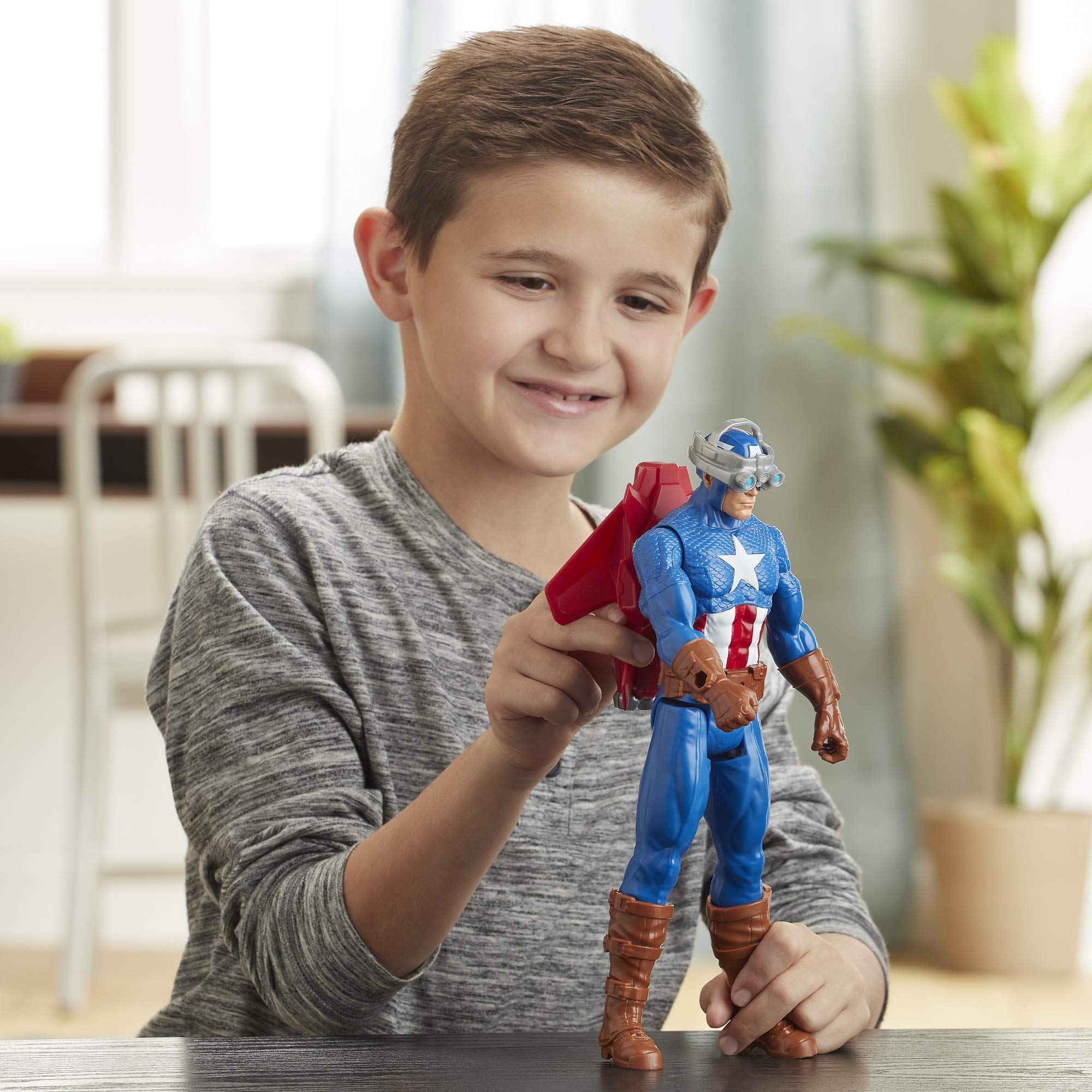 12-inch Captain America figure with iconic shield and classic Marvel design