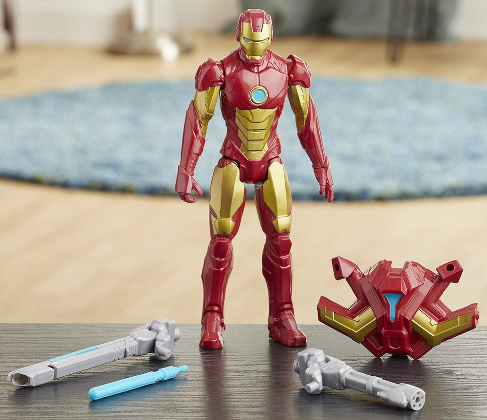 Iron Man figure with launcher accessories for Blast Gear play