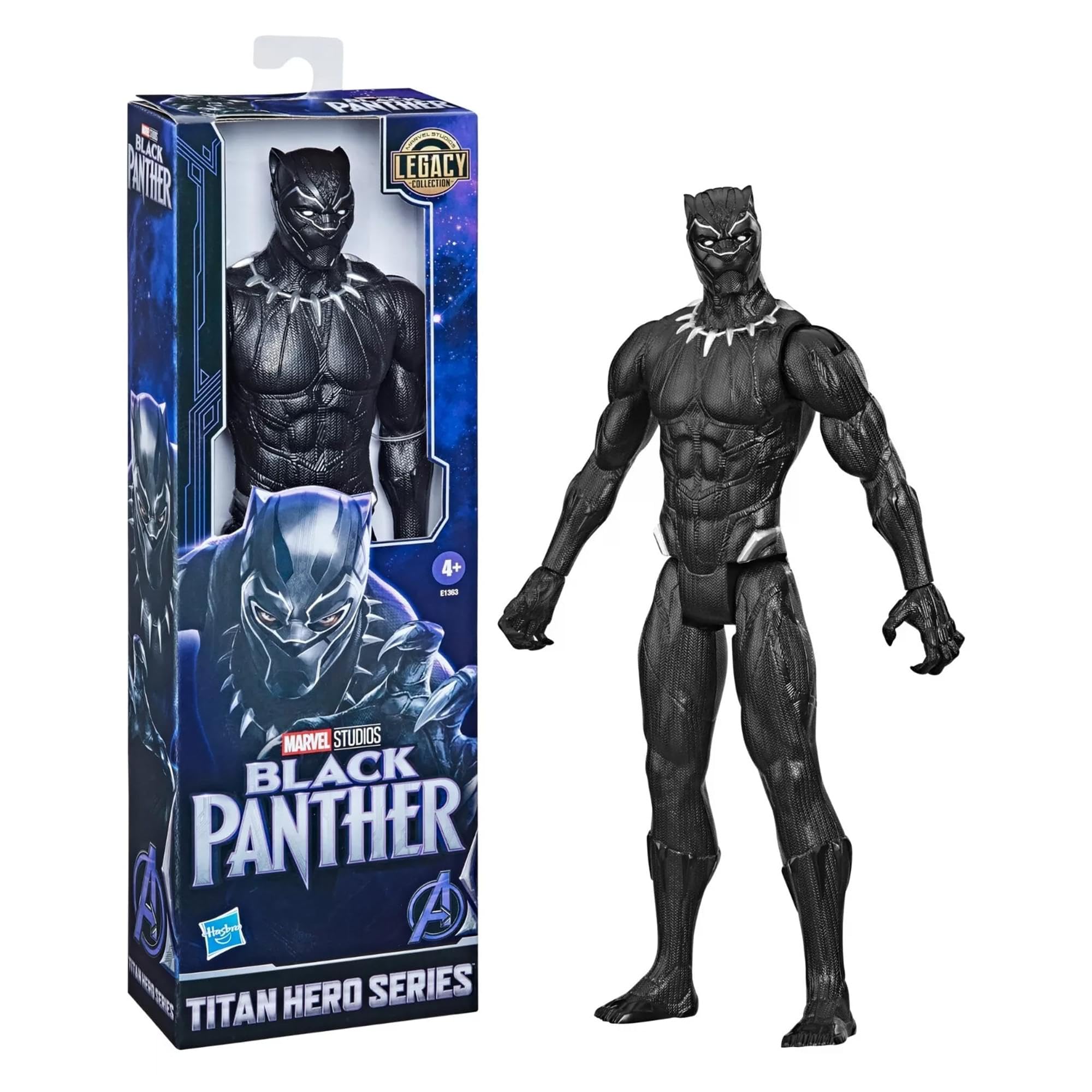 Textured black suit detail on the Marvel Black Panther Titan Hero 12-inch figure