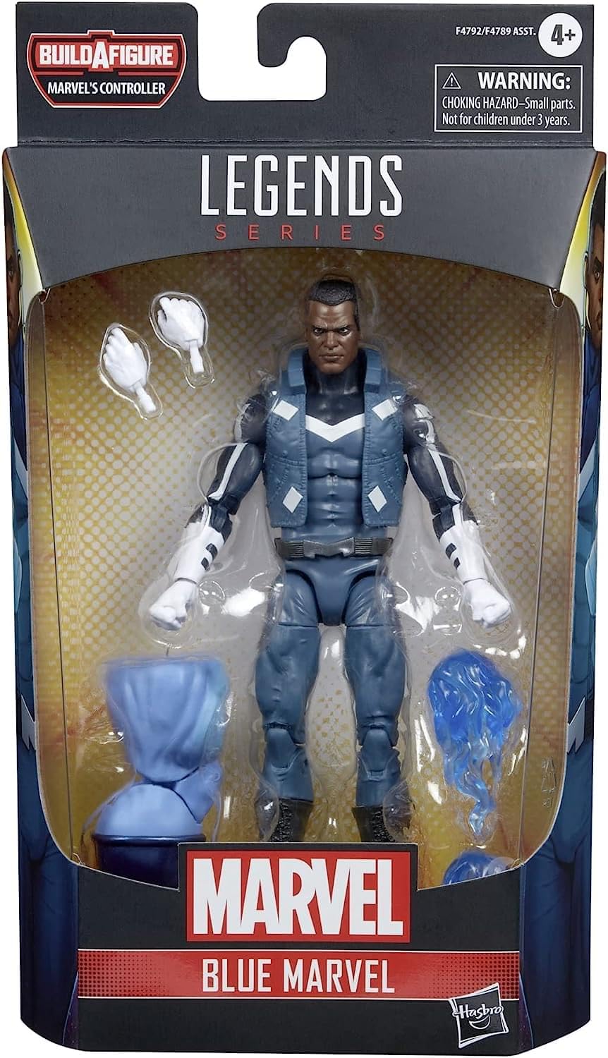 Marvel Blue Marvel Ultimates figure articulation close-up showing premium detailing.