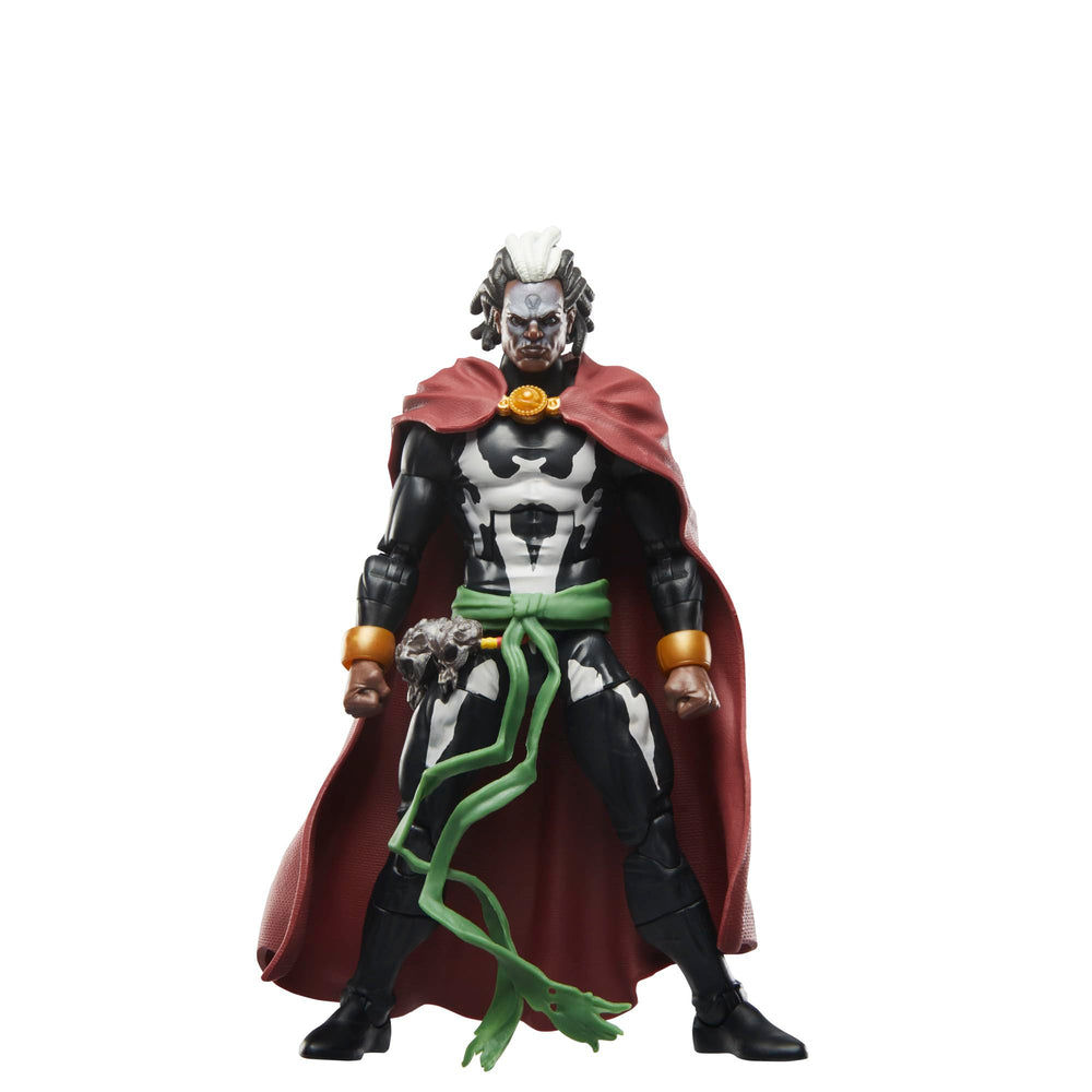 Marvel Legends Brother Voodoo fits with 6-inch scale collections on shelves.