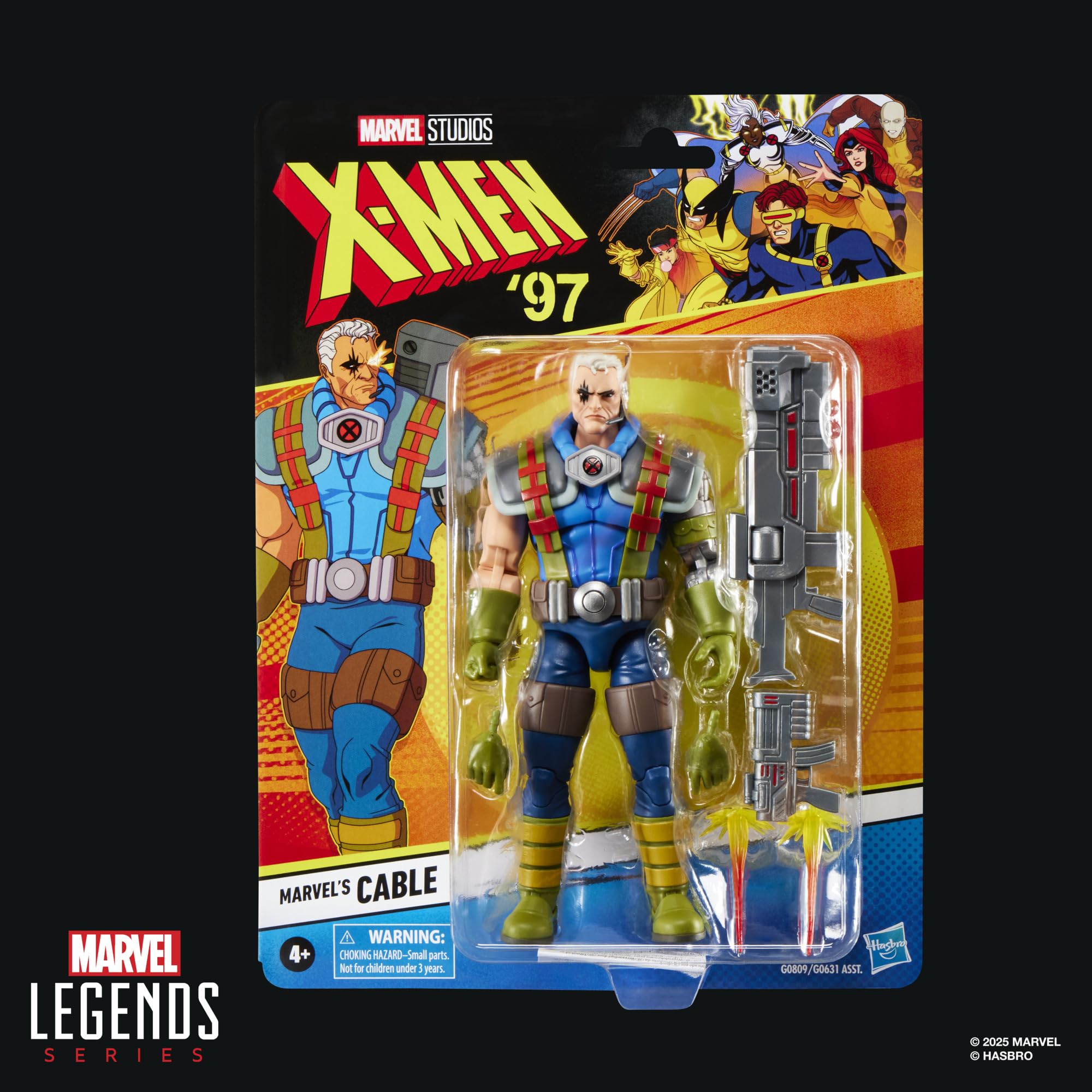 Cable figure with hands and blaster accessories for versatile posing