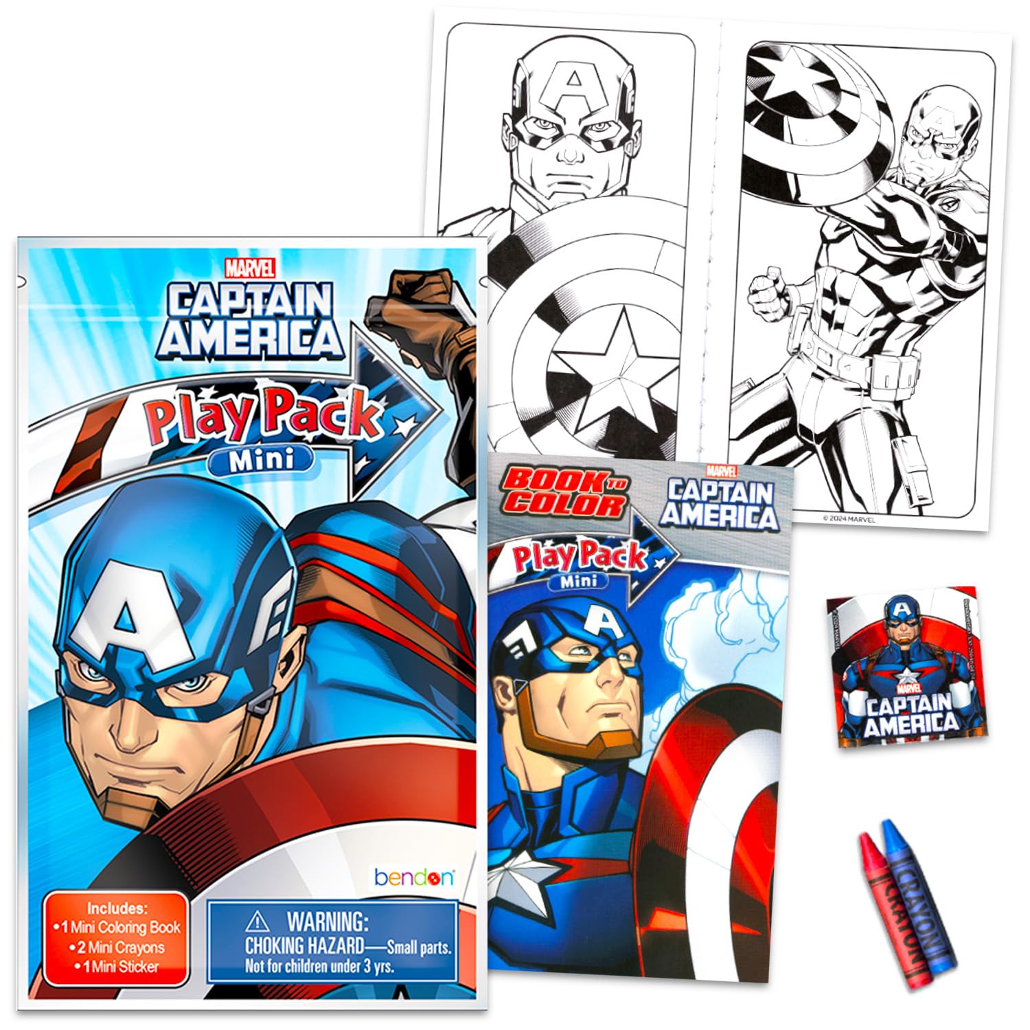 Marvel Captain America coloring pages included in each pack