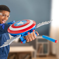 Captain America shield with wings on Marvel blaster.