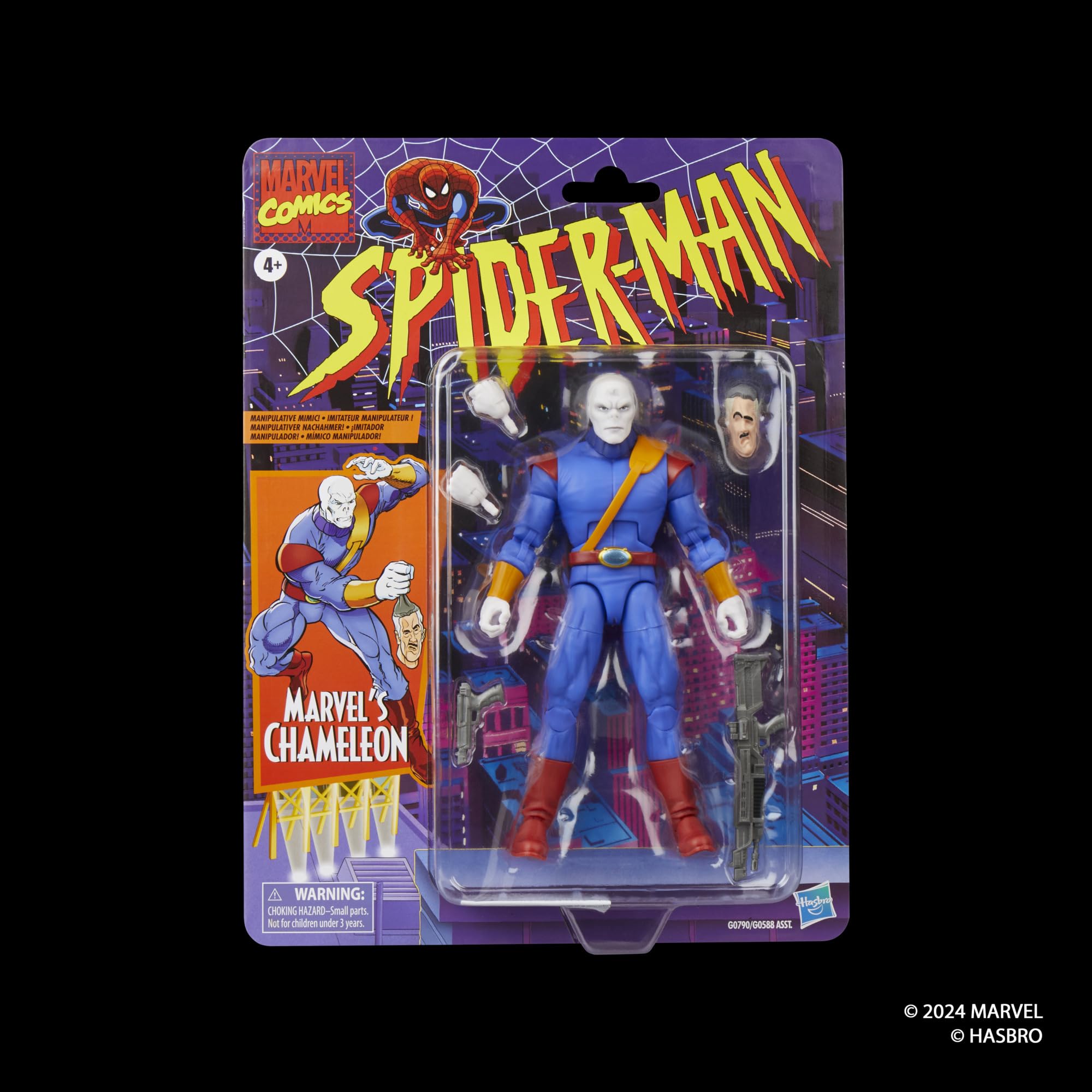 Marvel's Chameleon figure in action pose demonstrates dynamic articulation for display