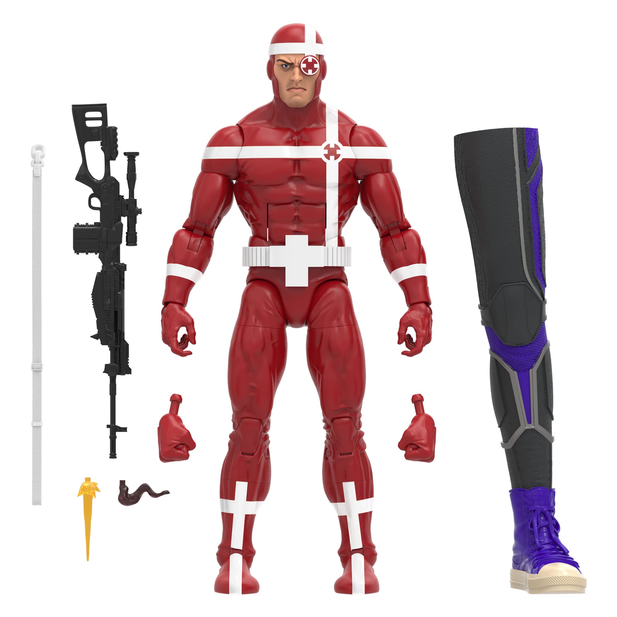 Marvel Crossfire action figure front view showing premium articulation