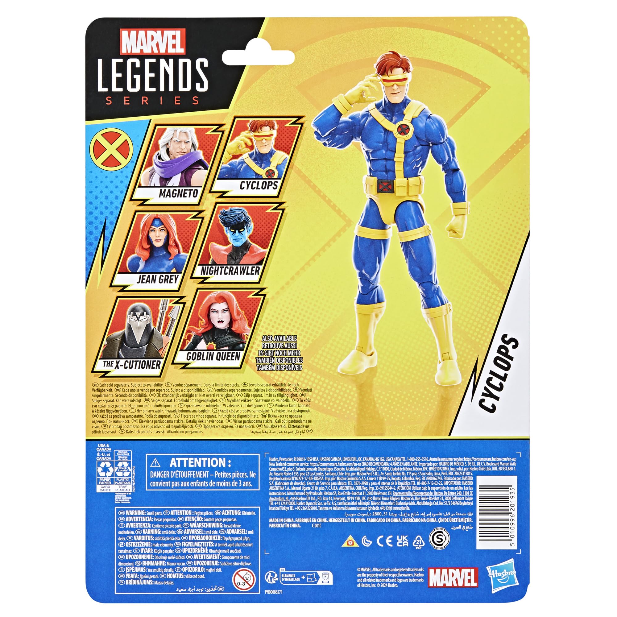 Marvel Cyclops figure with alternate head for varied expressions.