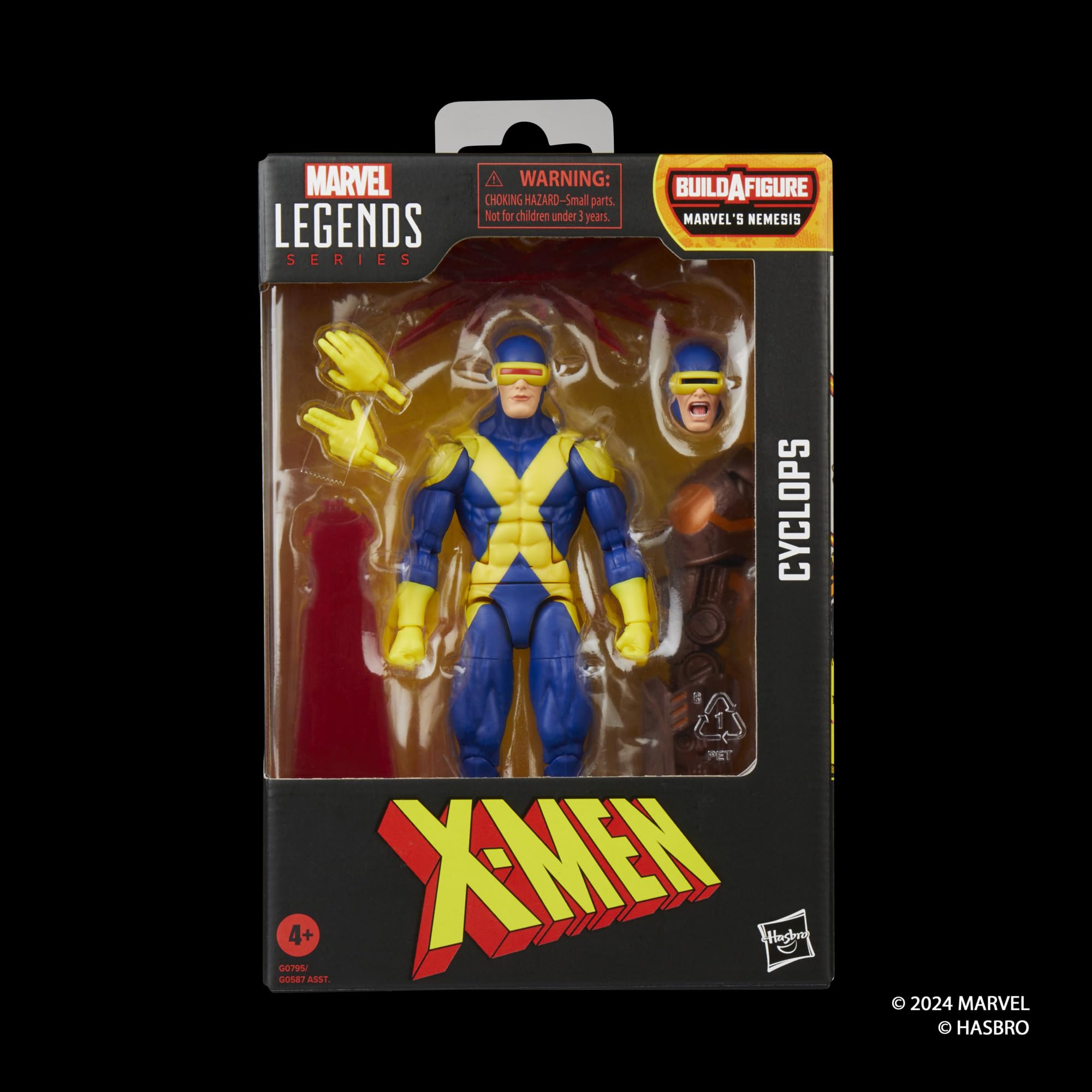 Marvel Cyclops figure in full pose shows articulation for dynamic shelf display