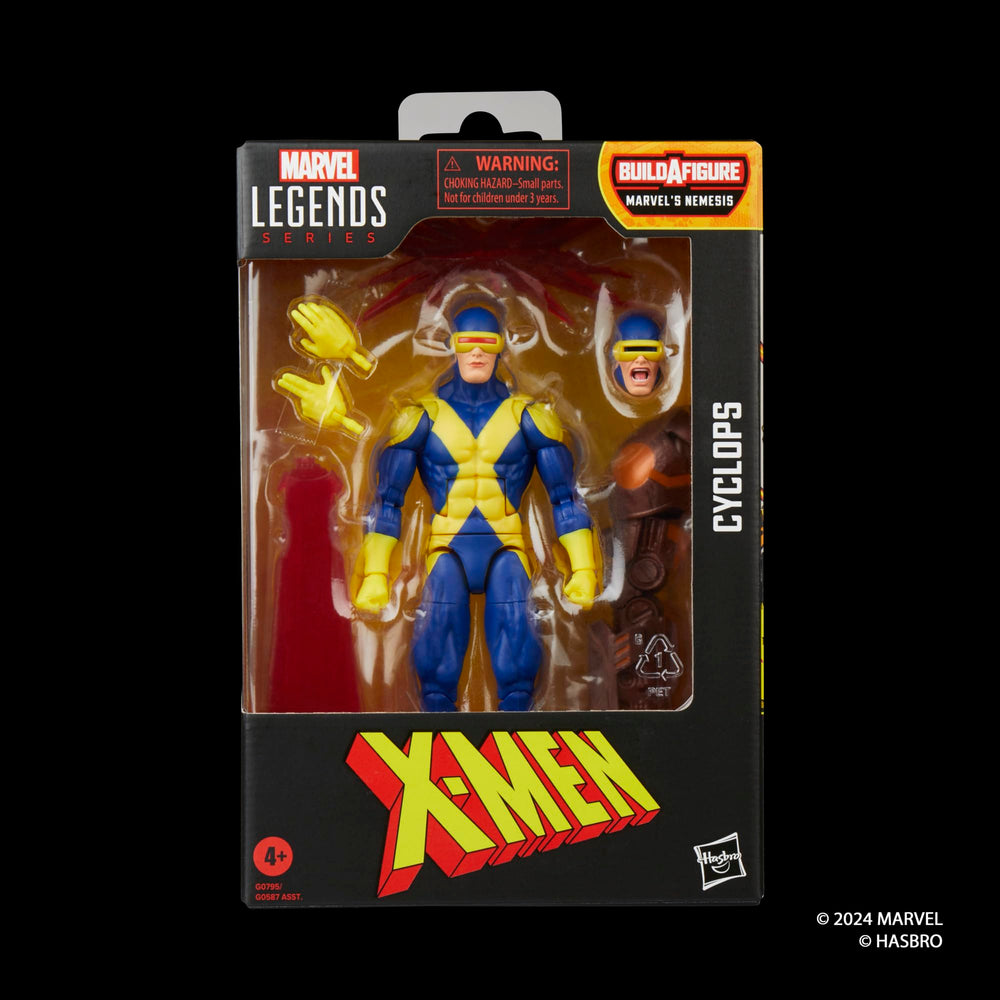 Marvel Cyclops figure in full pose shows articulation for dynamic shelf display