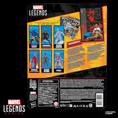 Complete accessory layout for Marvel Legends Daredevil display