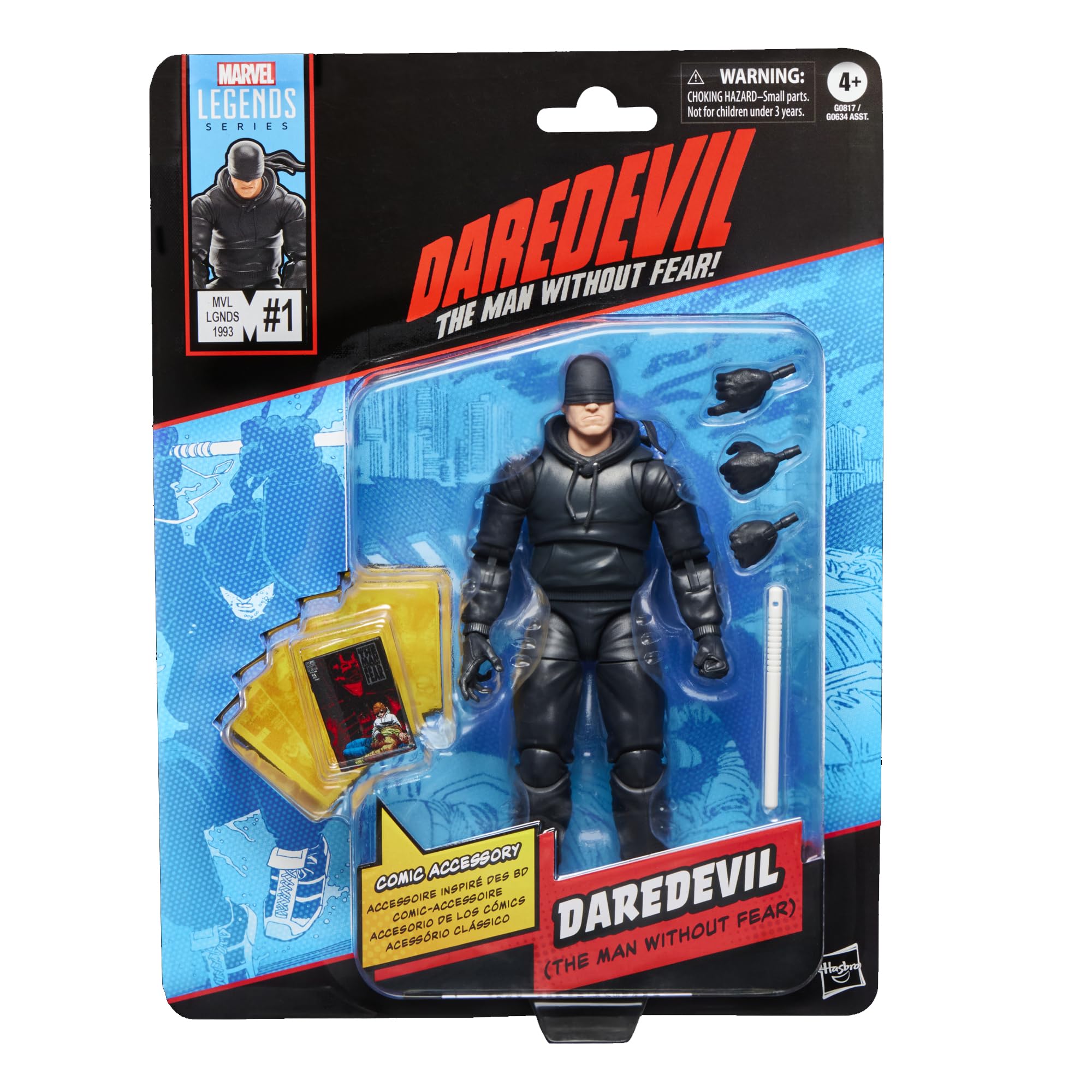 Marvel Daredevil 6-inch figure front view with premium deco for display