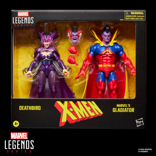 Marvel Deathbird and Gladiator two-pack front view for display-ready action figures.