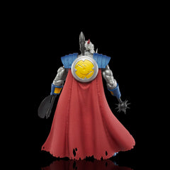Marvel Legends Death's Head premium deco enhances collector shelf presence.