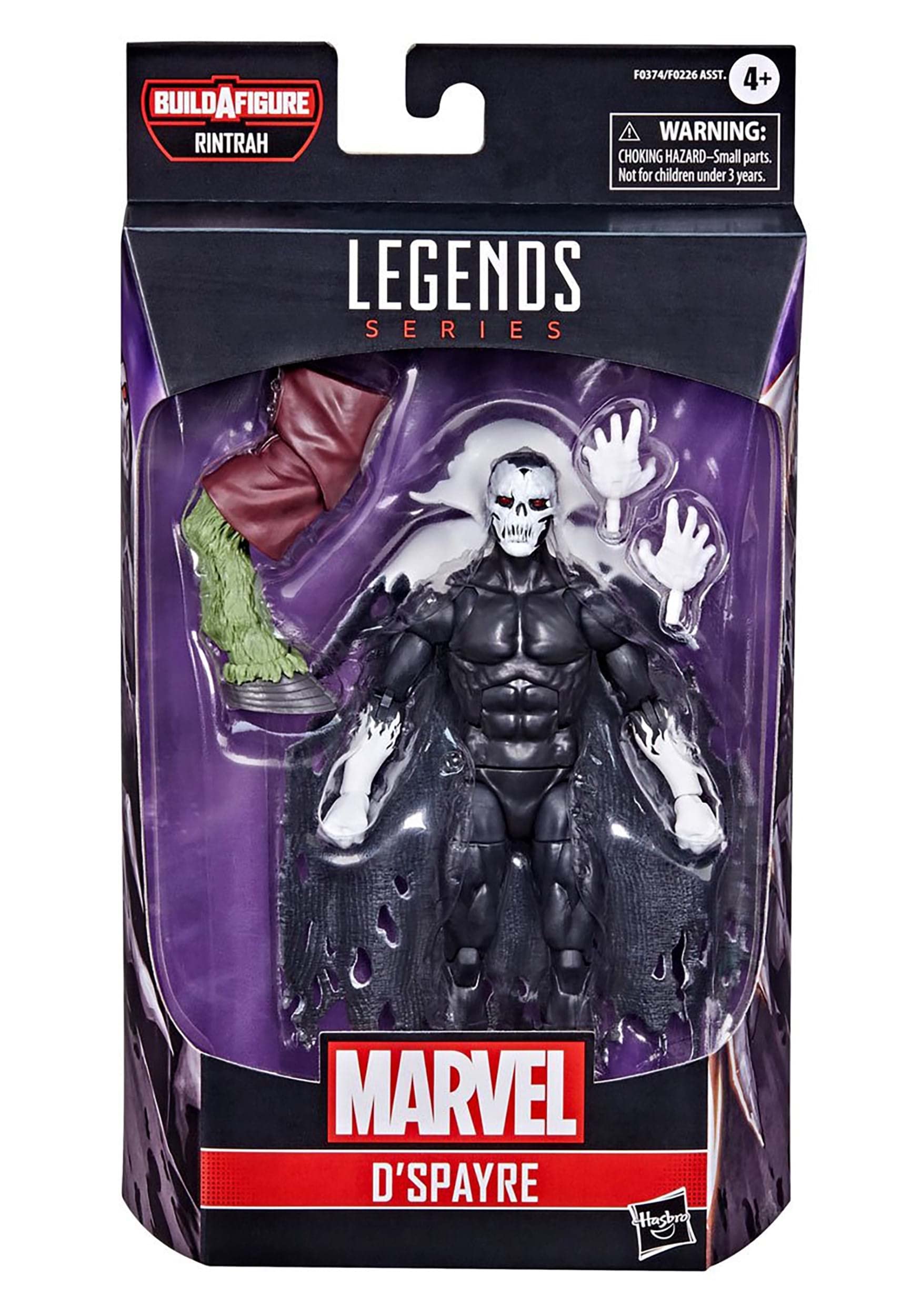 Marvel D'Spayre figure packaging shows stand-ready presentation