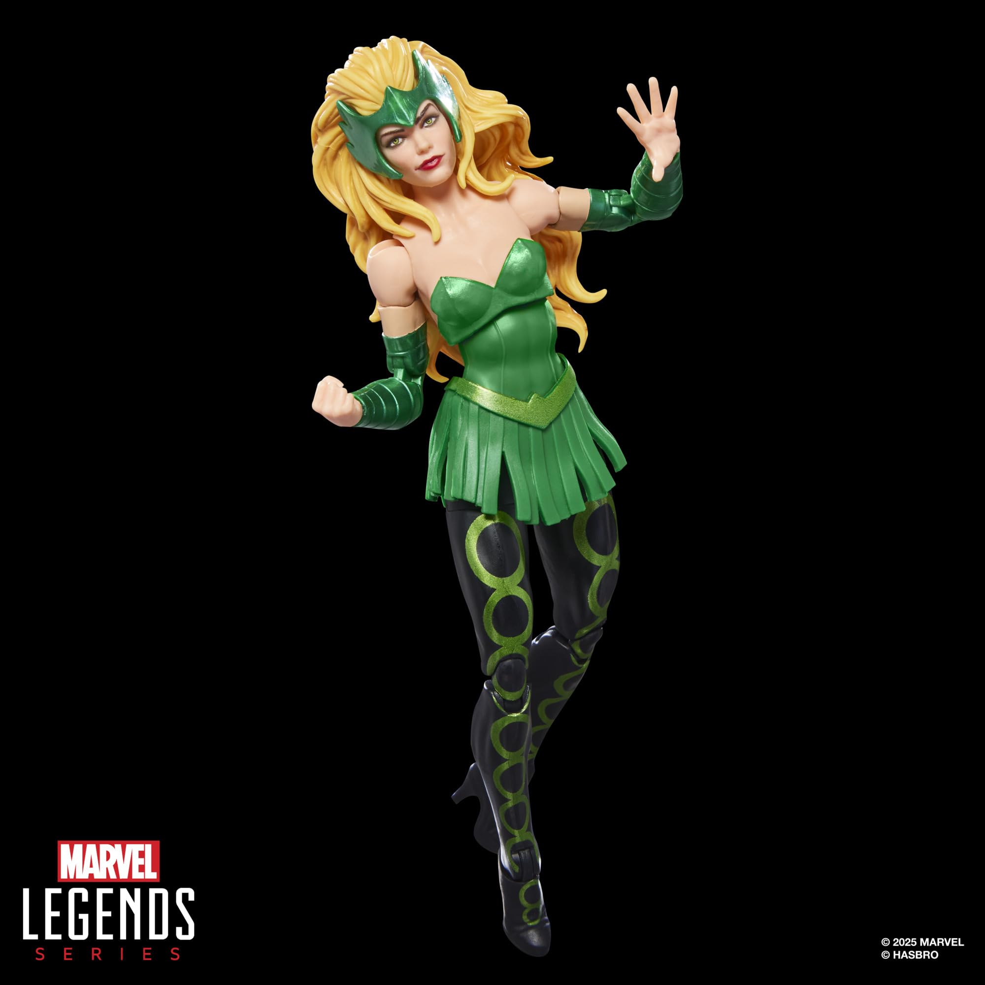 Marvel Enchantress 6-inch scale figure fits standard shelves and cases.