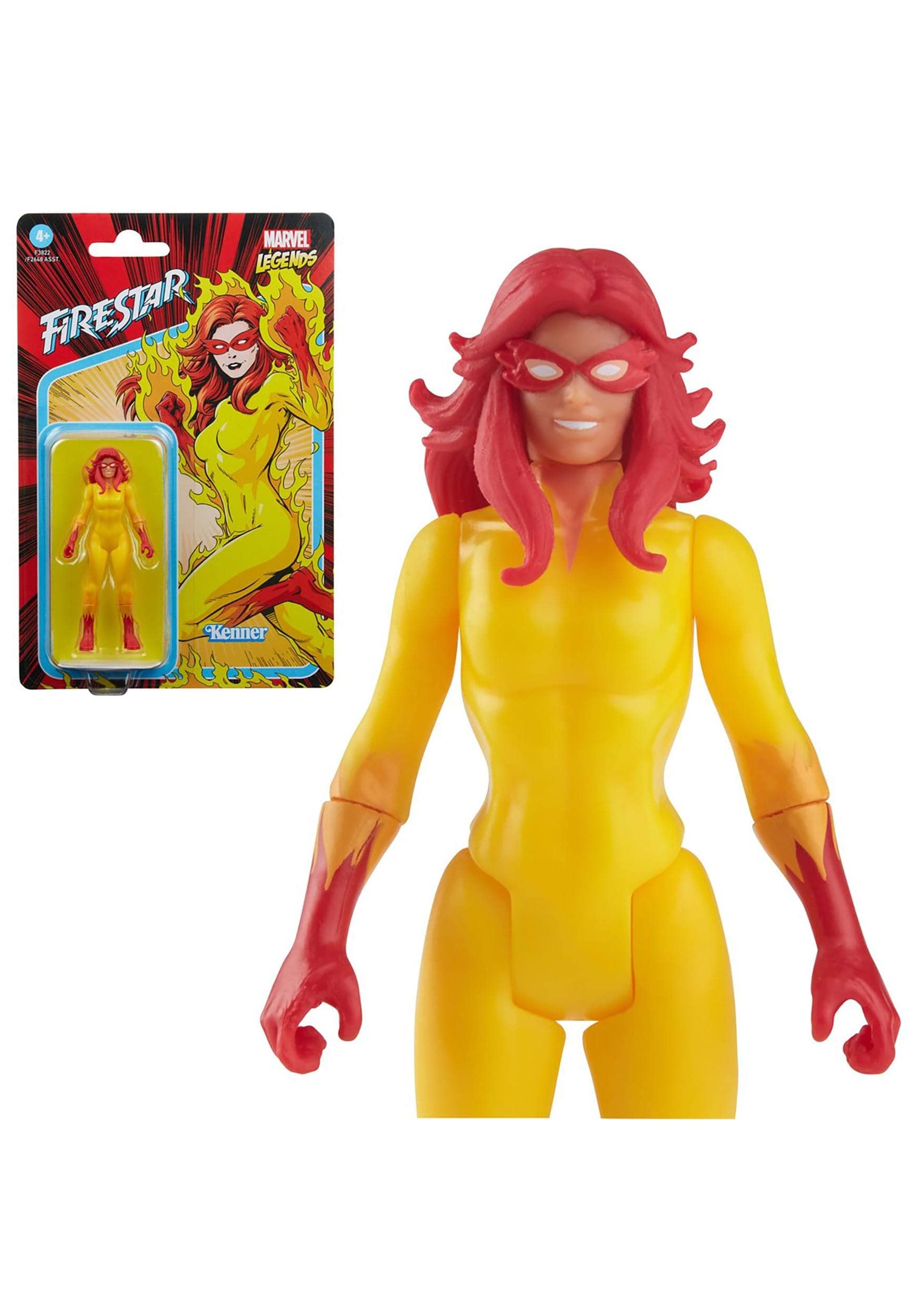 Marvel Firestar Retro 375 figure in dynamic pose for display and interactive play.