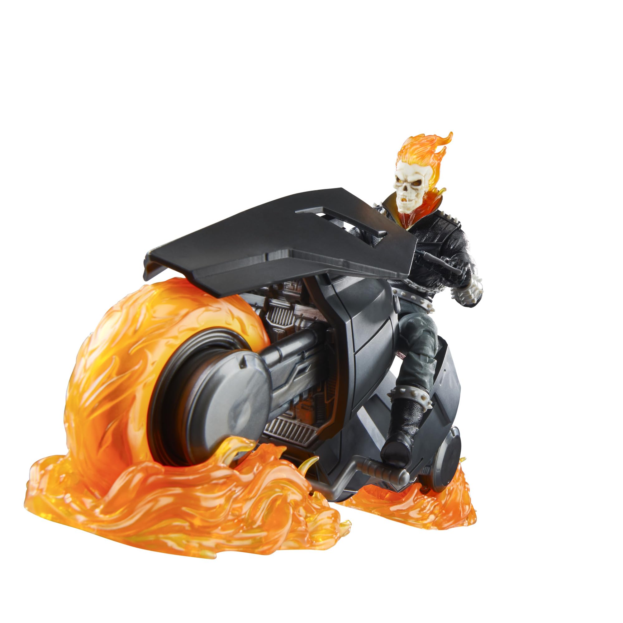 Fire stands enable dramatic posing with wheel or on two wheels.