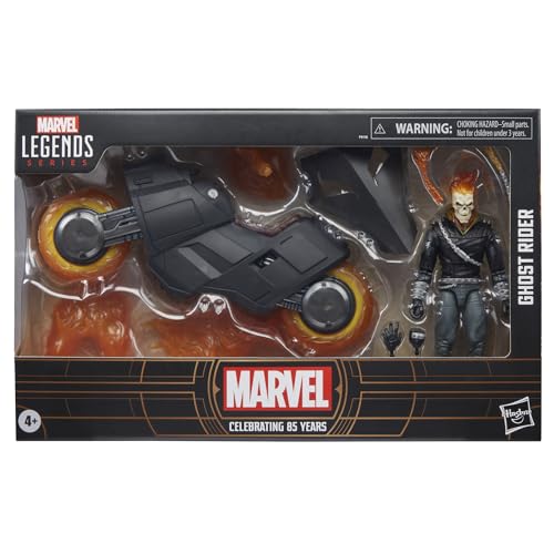 Ghost Rider Hell Cycle bike with translucent fire wheels for dramatic shelf display.