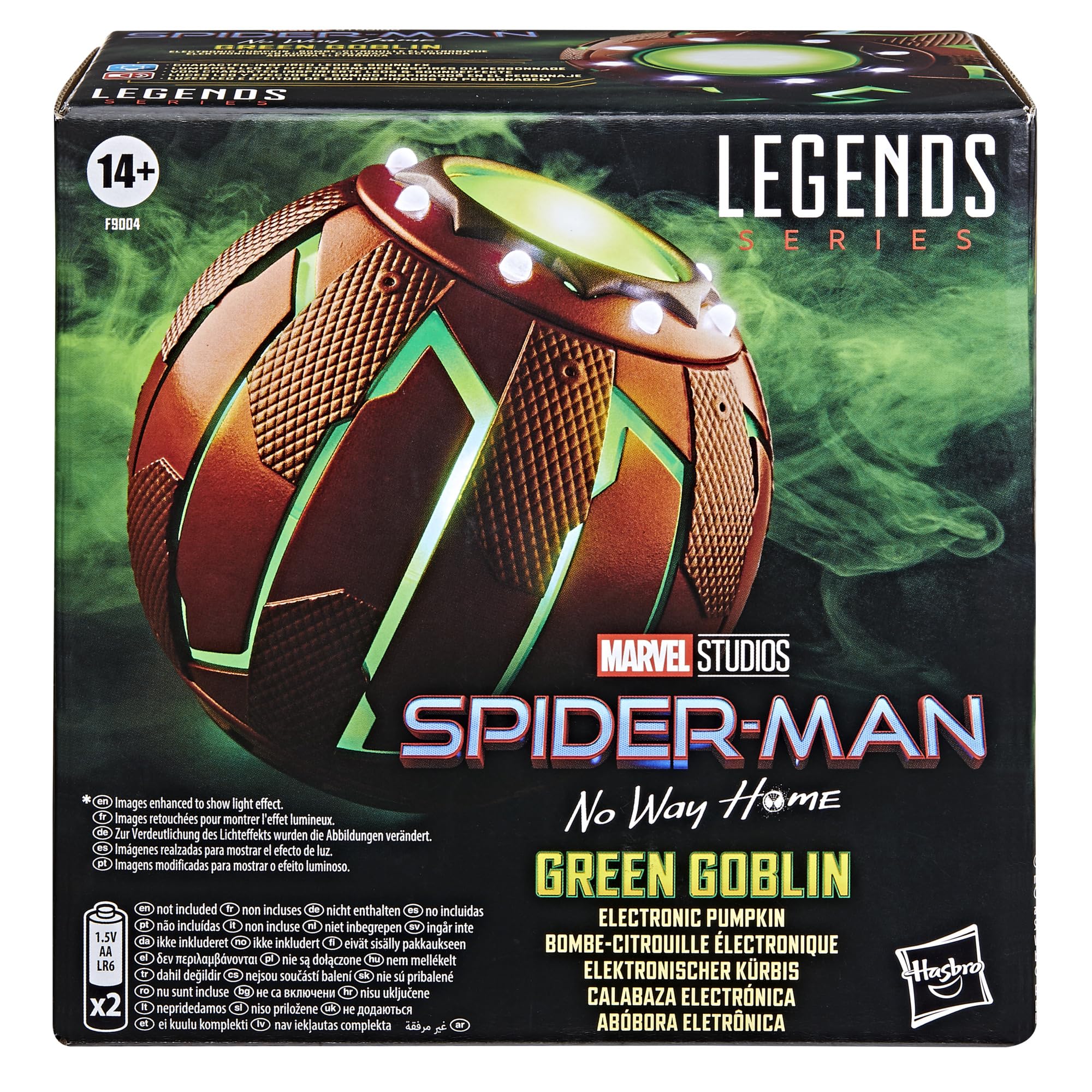 Marvel Green Goblin pumpkin with cackle mode for immersive display