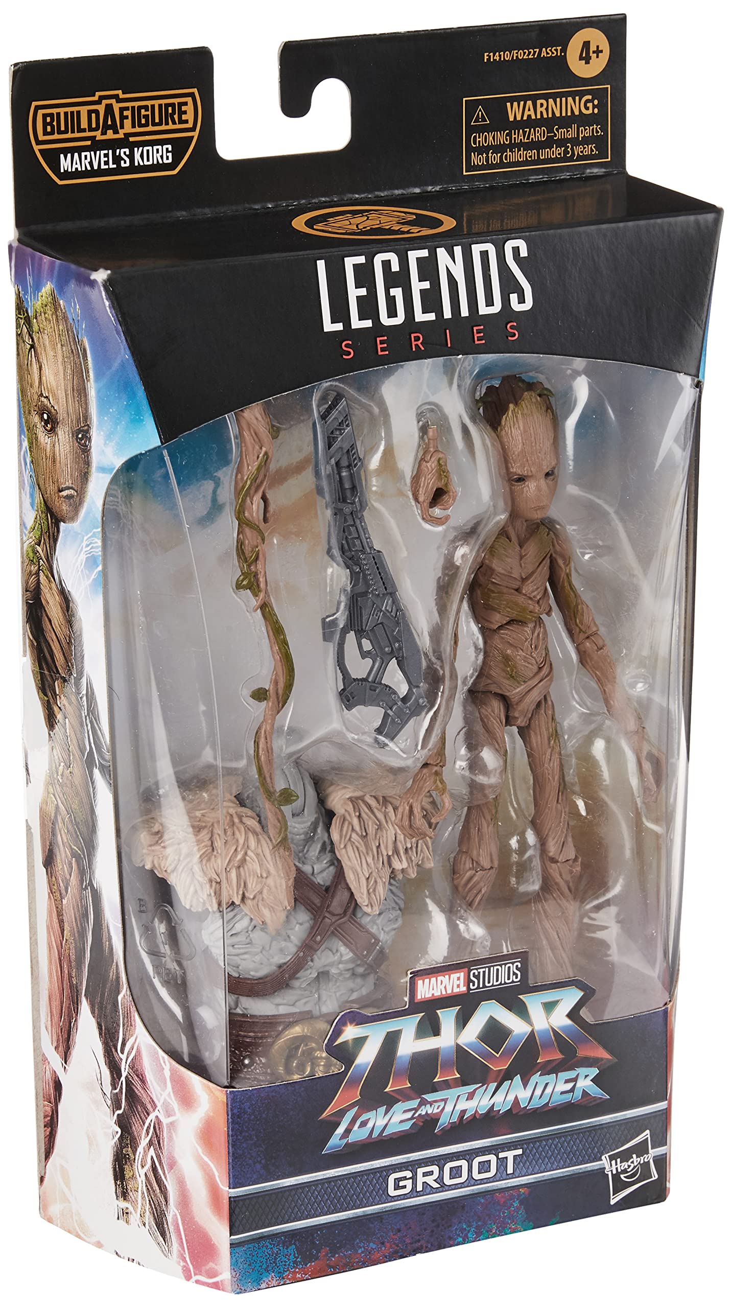 Marvel Groot action figure features premium articulation for dynamic poses.