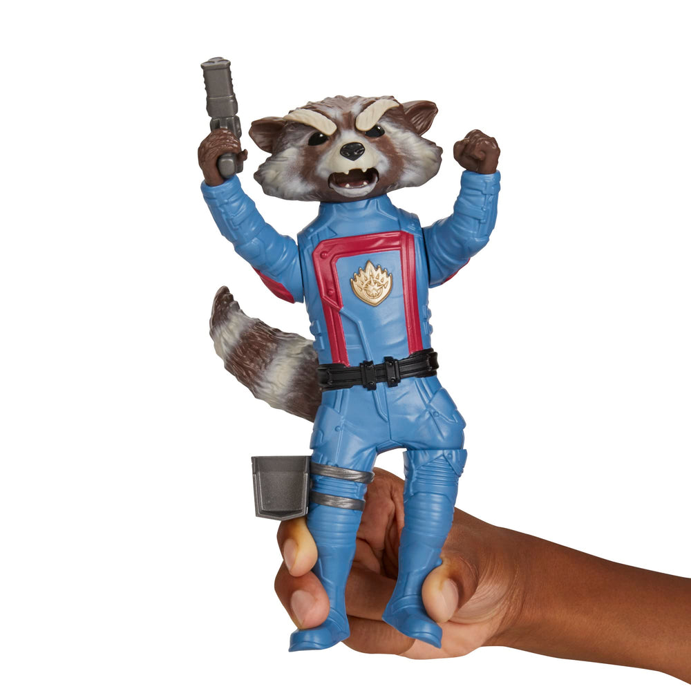 Marvel’s Rocket figure pairs with other Guardians toys for co-op adventures.