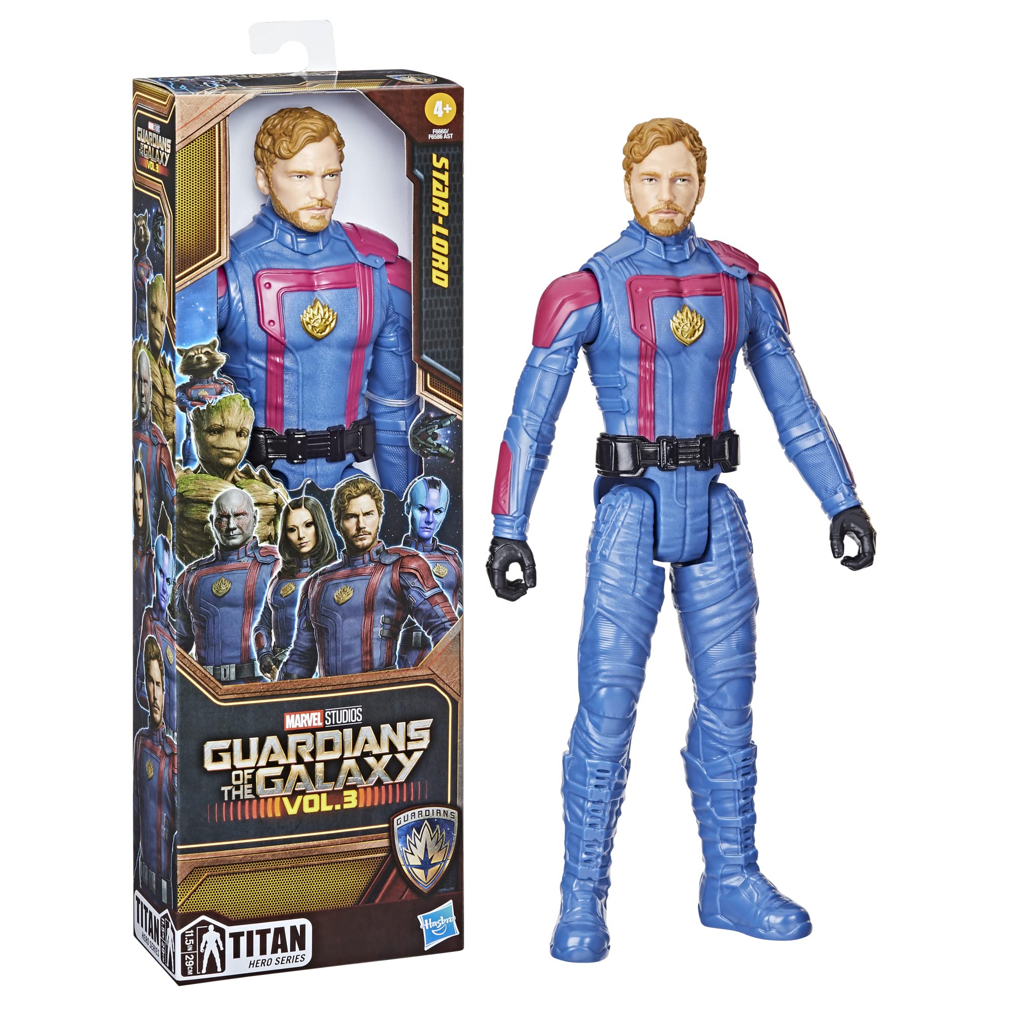 Guardians Vol 3 Star-Lord action figure in an action battle pose.