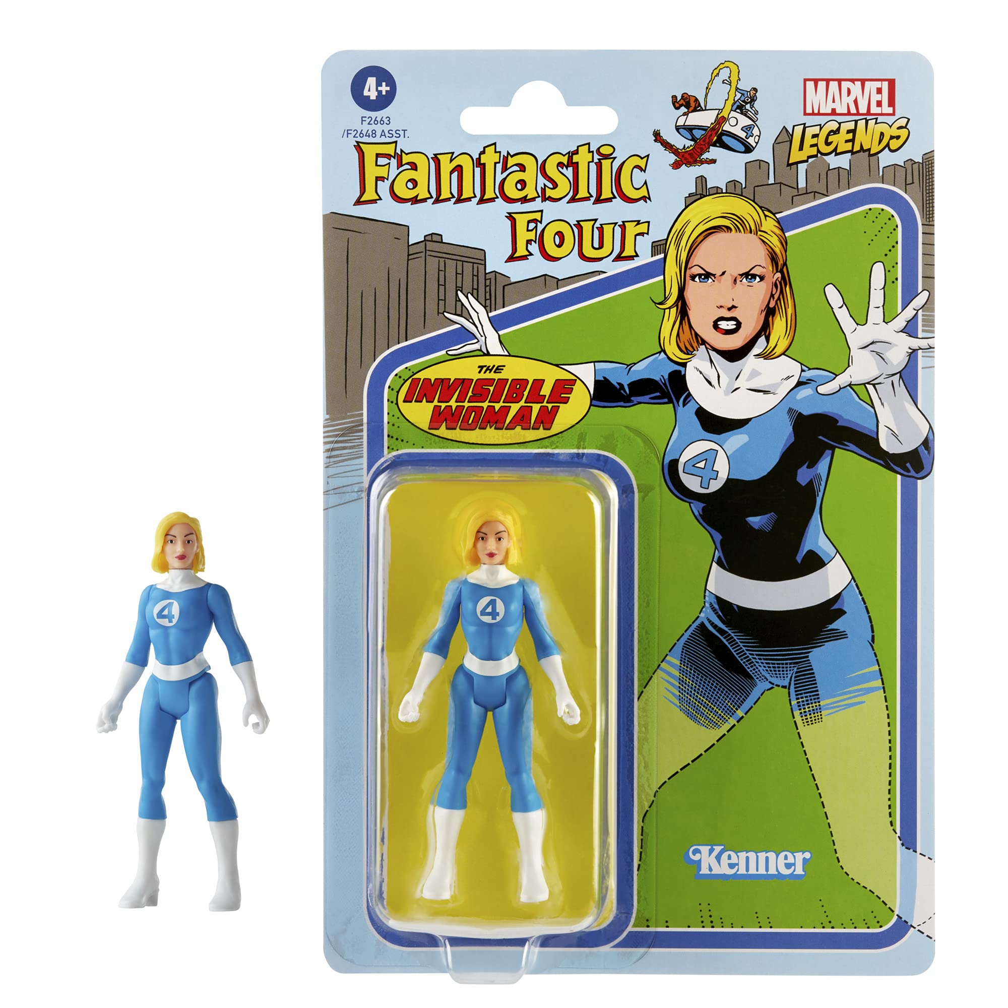 Marvel Hasbro Invisible Woman Retro 375 articulation detail for dynamic poses