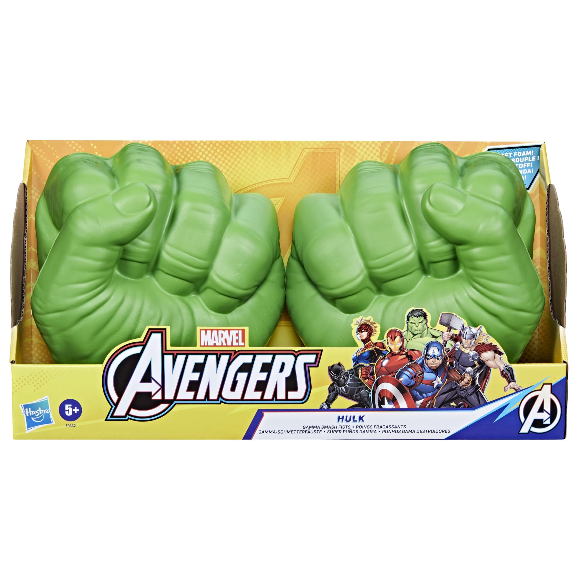 Marvel Hulk Gamma Smash Fists back view highlights secure grip bands for active wear.