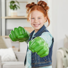Marvel Hulk Gamma Smash Fists vibrant green color supports authentic superhero cosplay.