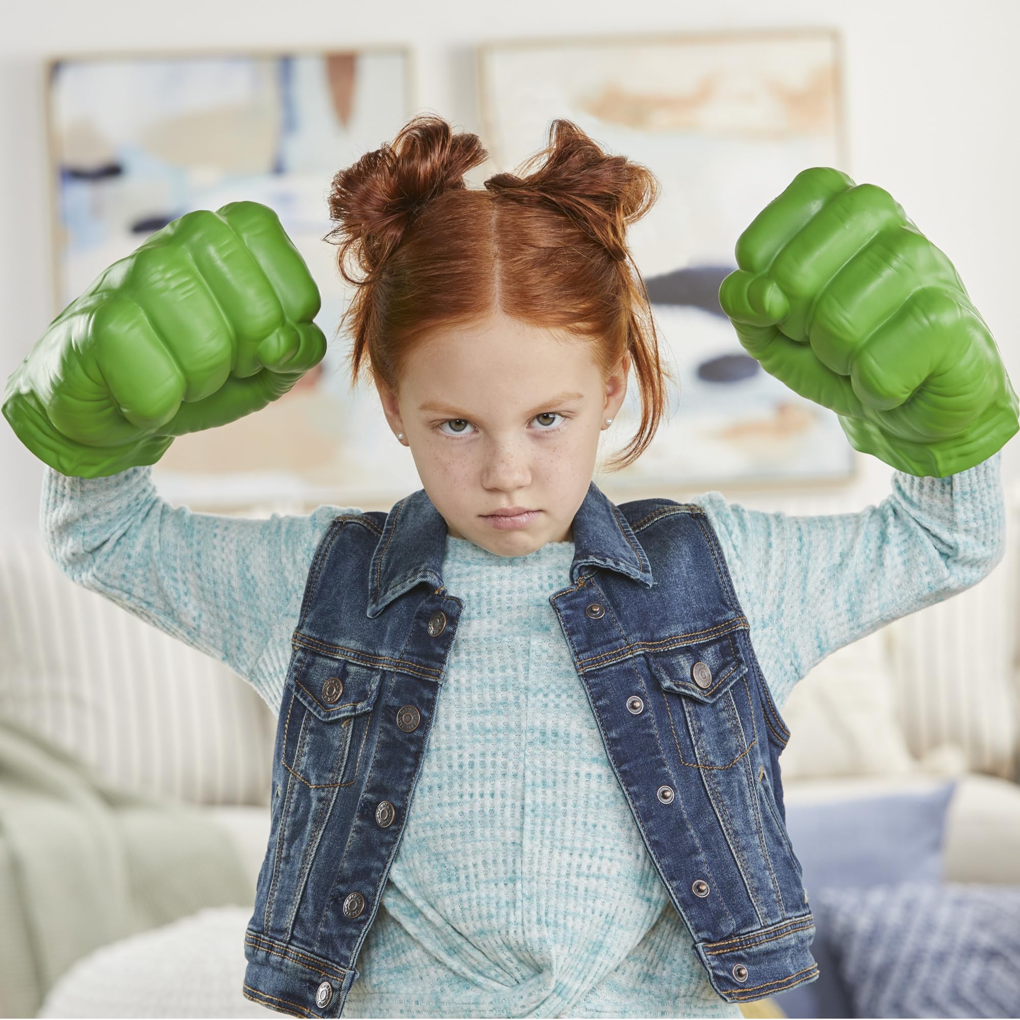Marvel Hulk Gamma Smash Fists pack shows two foam fists for duo-role play.