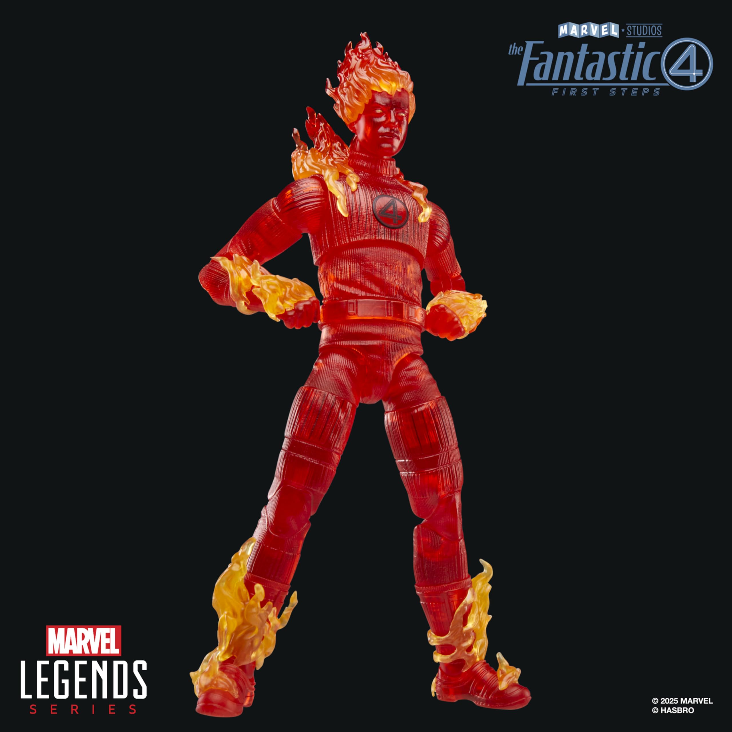 Marvel Human Torch 6-inch scale fits neatly with other Marvel Legends figures.
