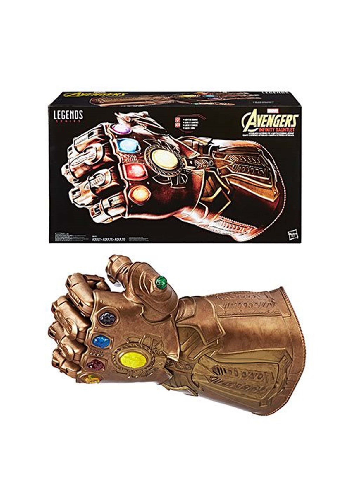 Marvel Legends Infinity Gauntlet articulated fist with detailed design for display and pretend play