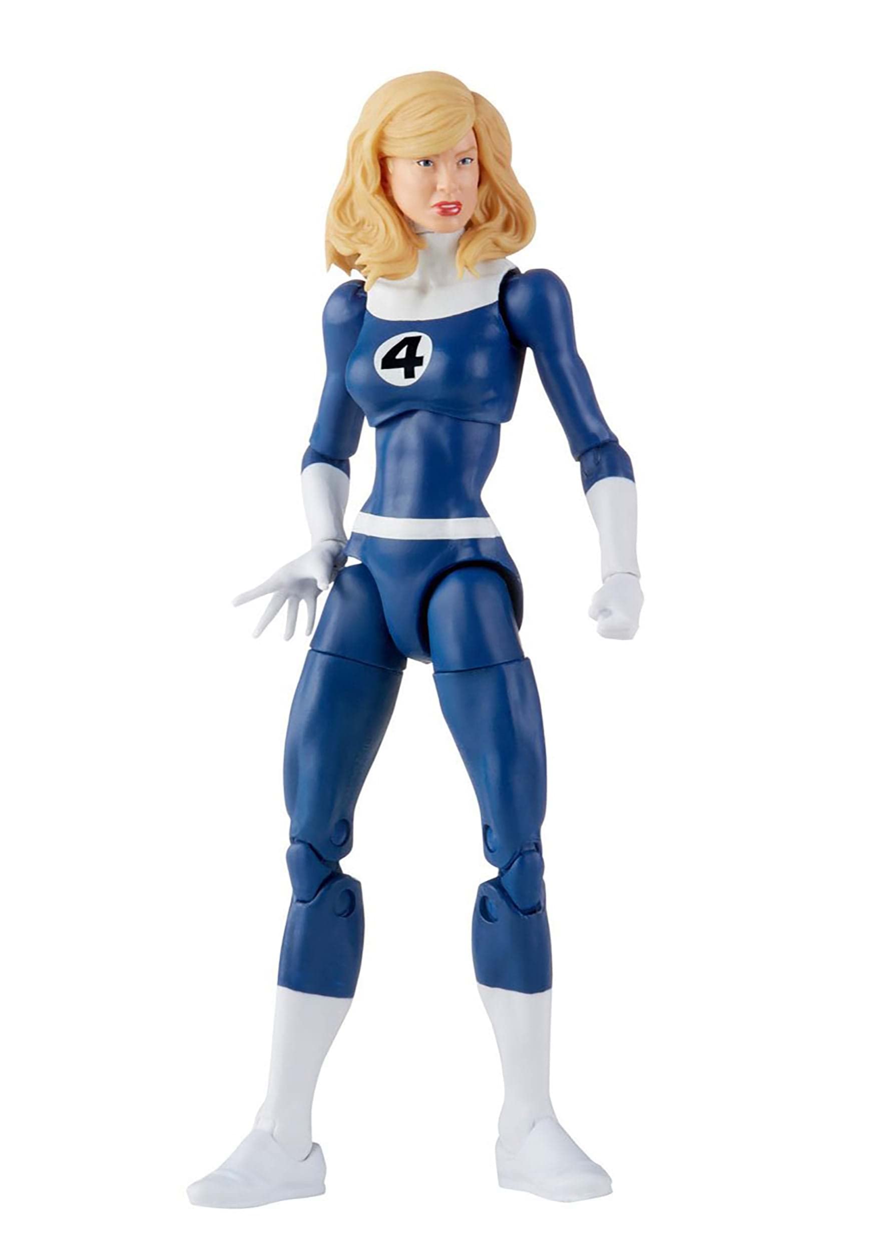 Marvel Invisible Woman close-up details highlight facial features and costume nuances.