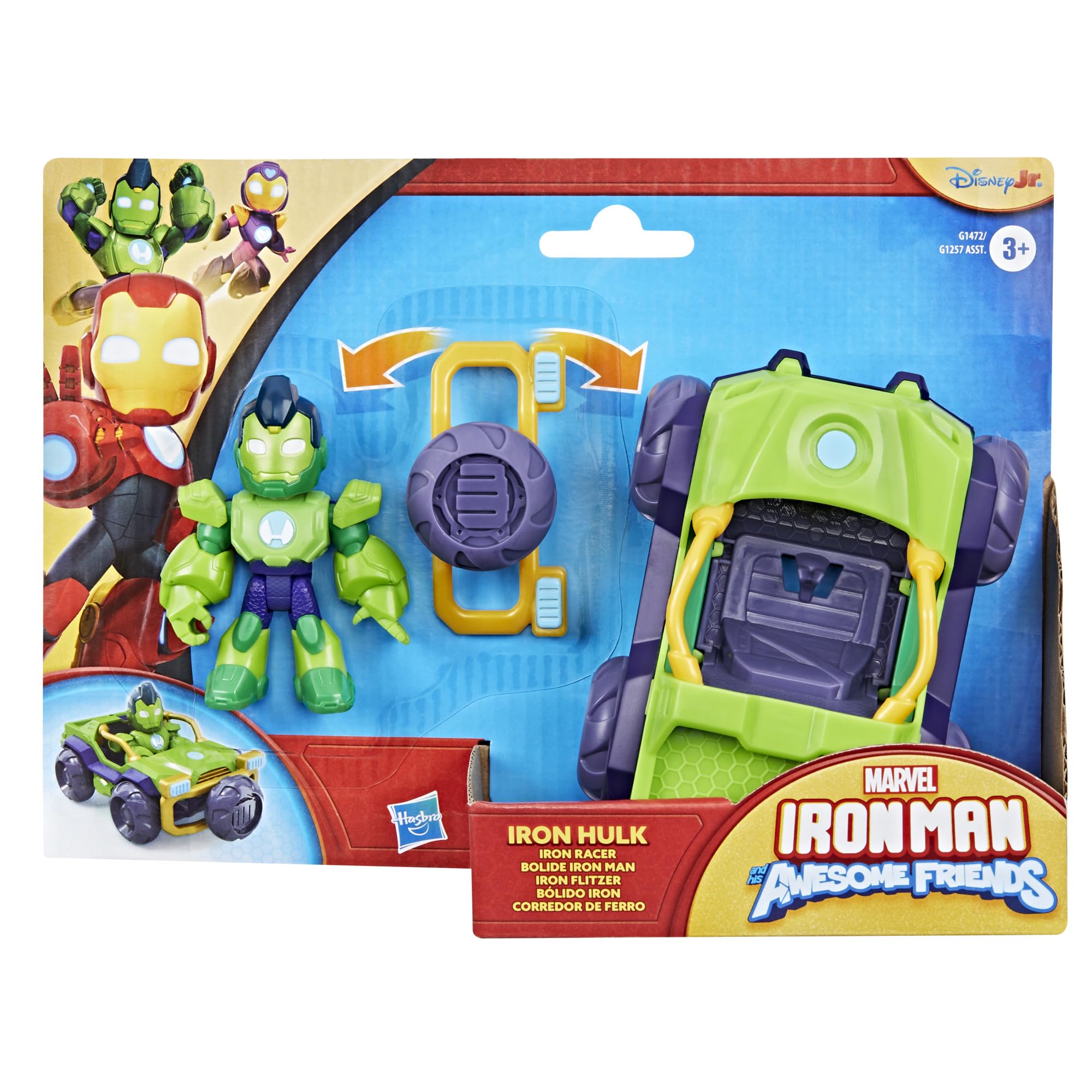 Marvel Iron Hulk 2-in-1 spoiler attachment front enhances superhero play.