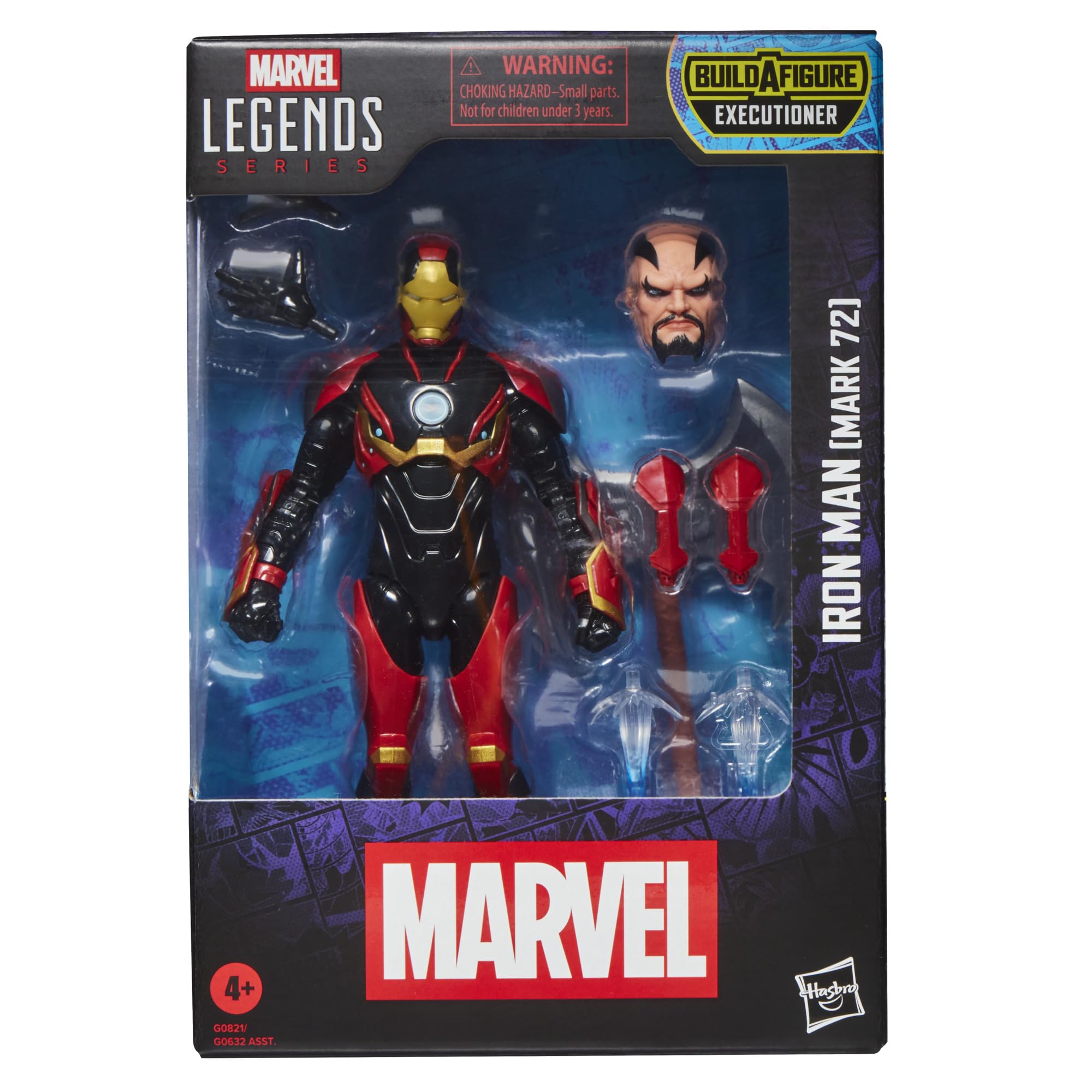 Marvel Iron Man Mark 72 6-inch figure closeup highlights iconic armor details for display.