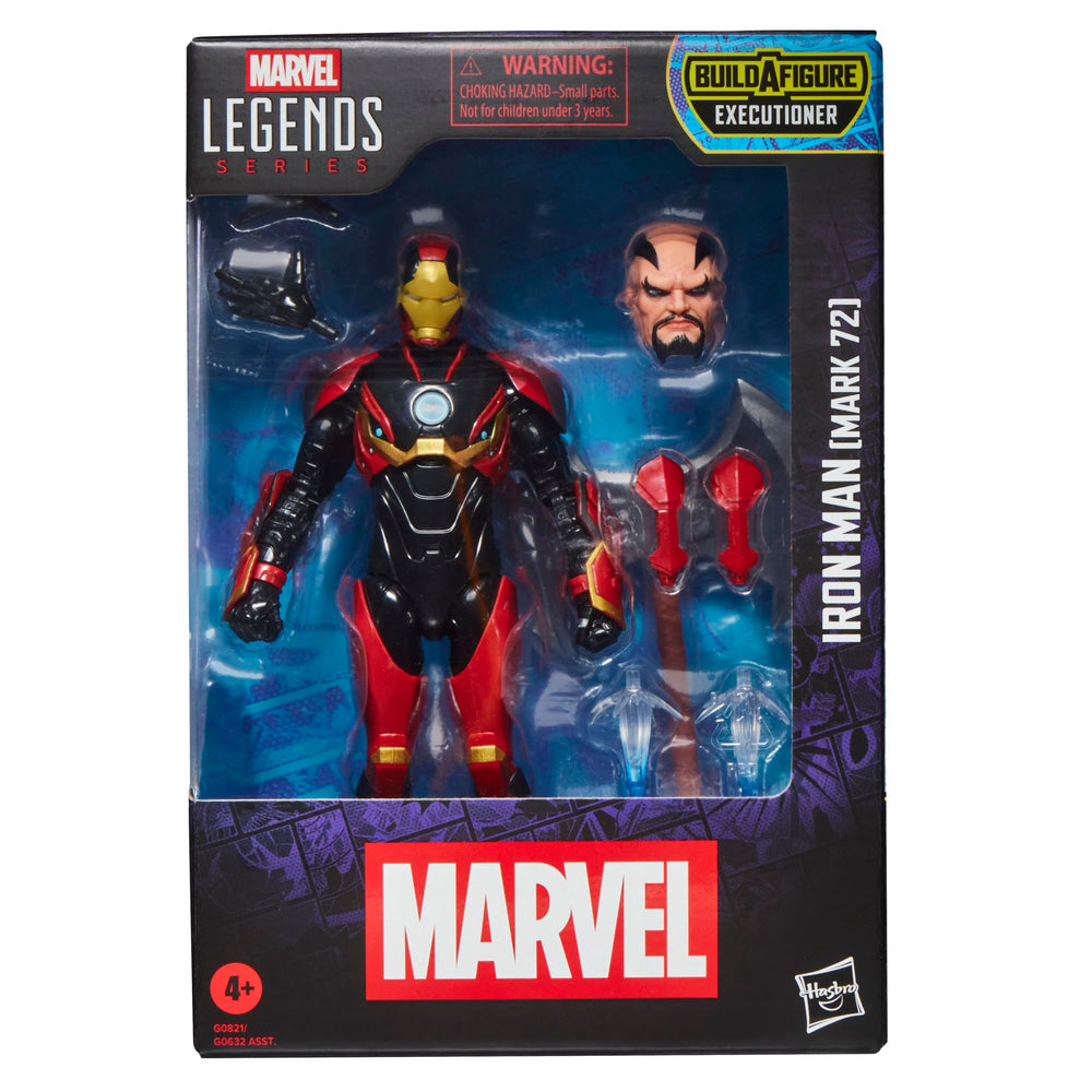 Marvel Iron Man Mark 72 6-inch figure closeup highlights iconic armor details for display.