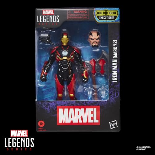 Marvel Iron Man Mark 72 armor detail emphasizes sculpt and paint for collector shelves.