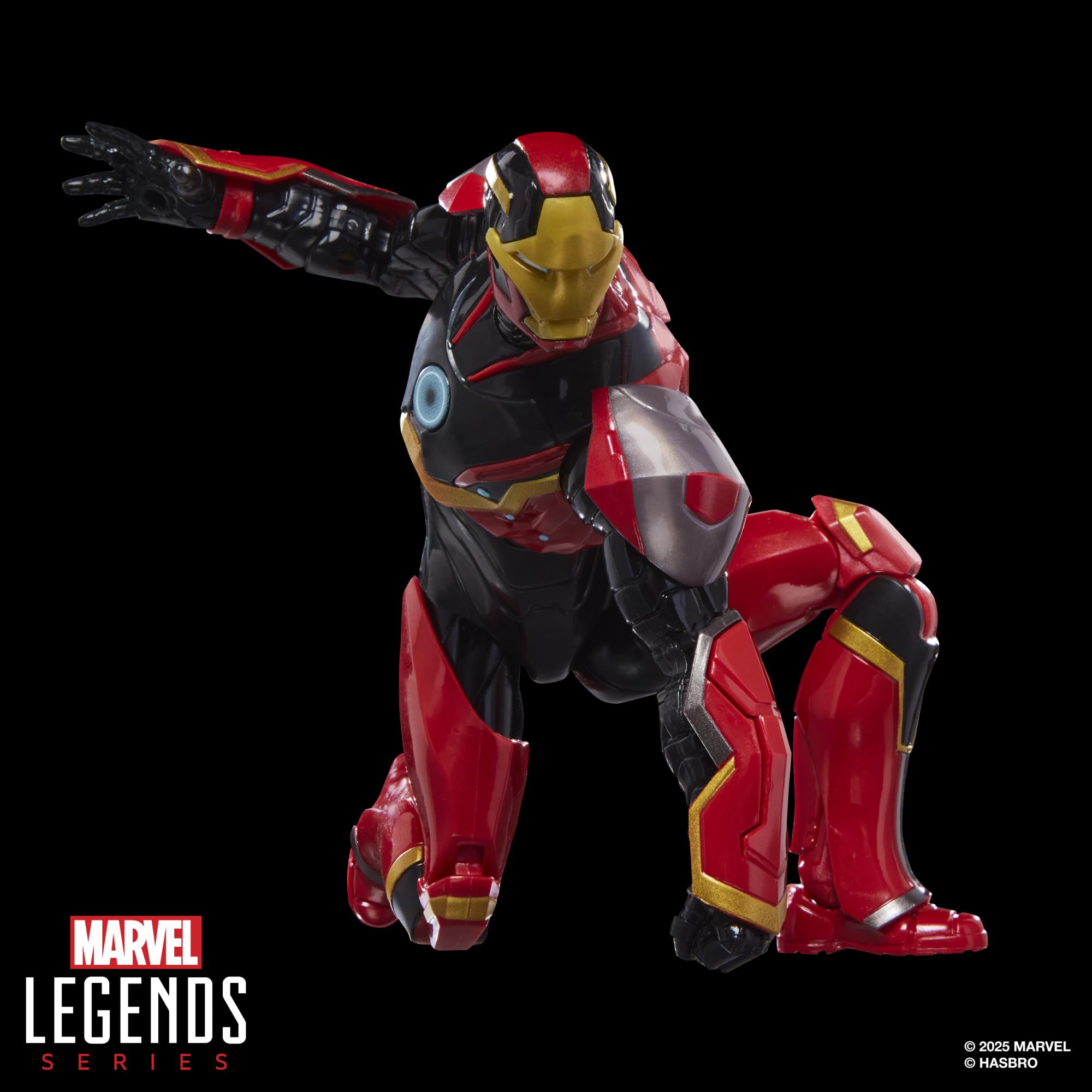 Marvel Iron Man Mark 72 high-gloss finish catches light and draws attention.